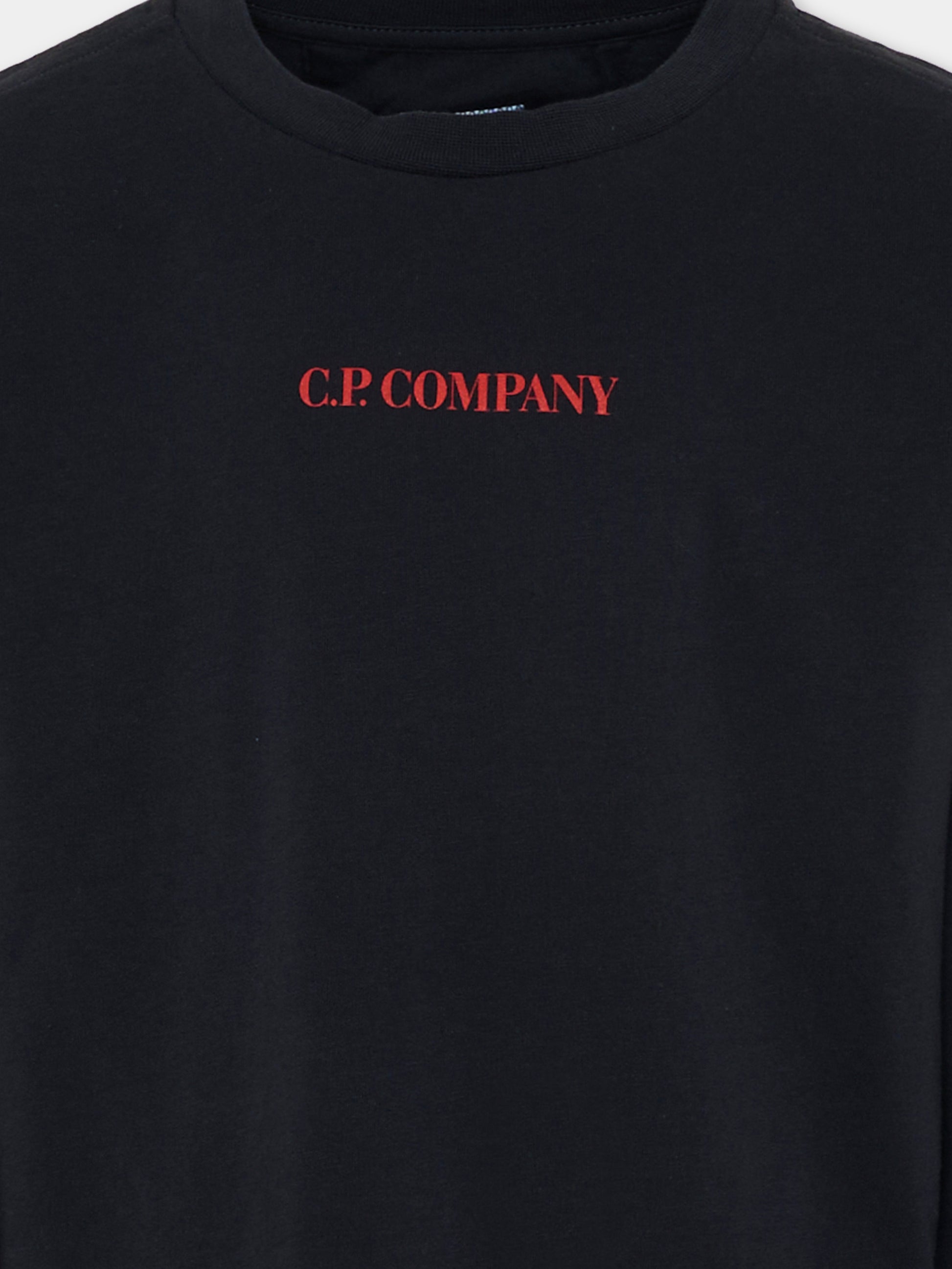 T-Shirt blu per bambino con logo,C. P. Company,CUO003 LAA17 41150