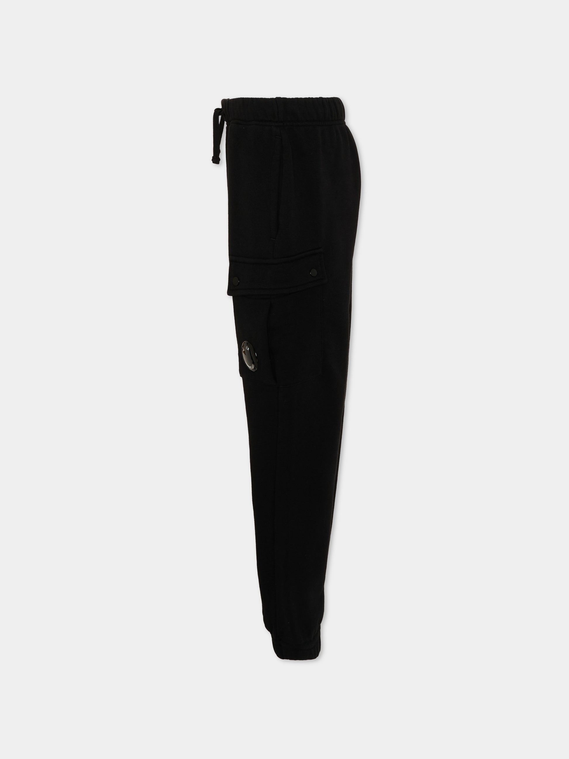Pantaloni casual neri per bambino con lente,C. P. Company,CUP00Z LCA76 60100