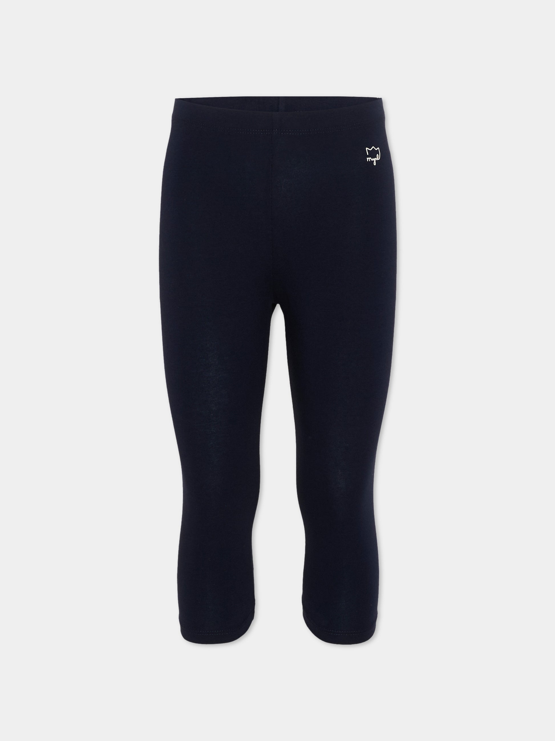 Leggings blu per bambina con logo,Mayoral,723 35