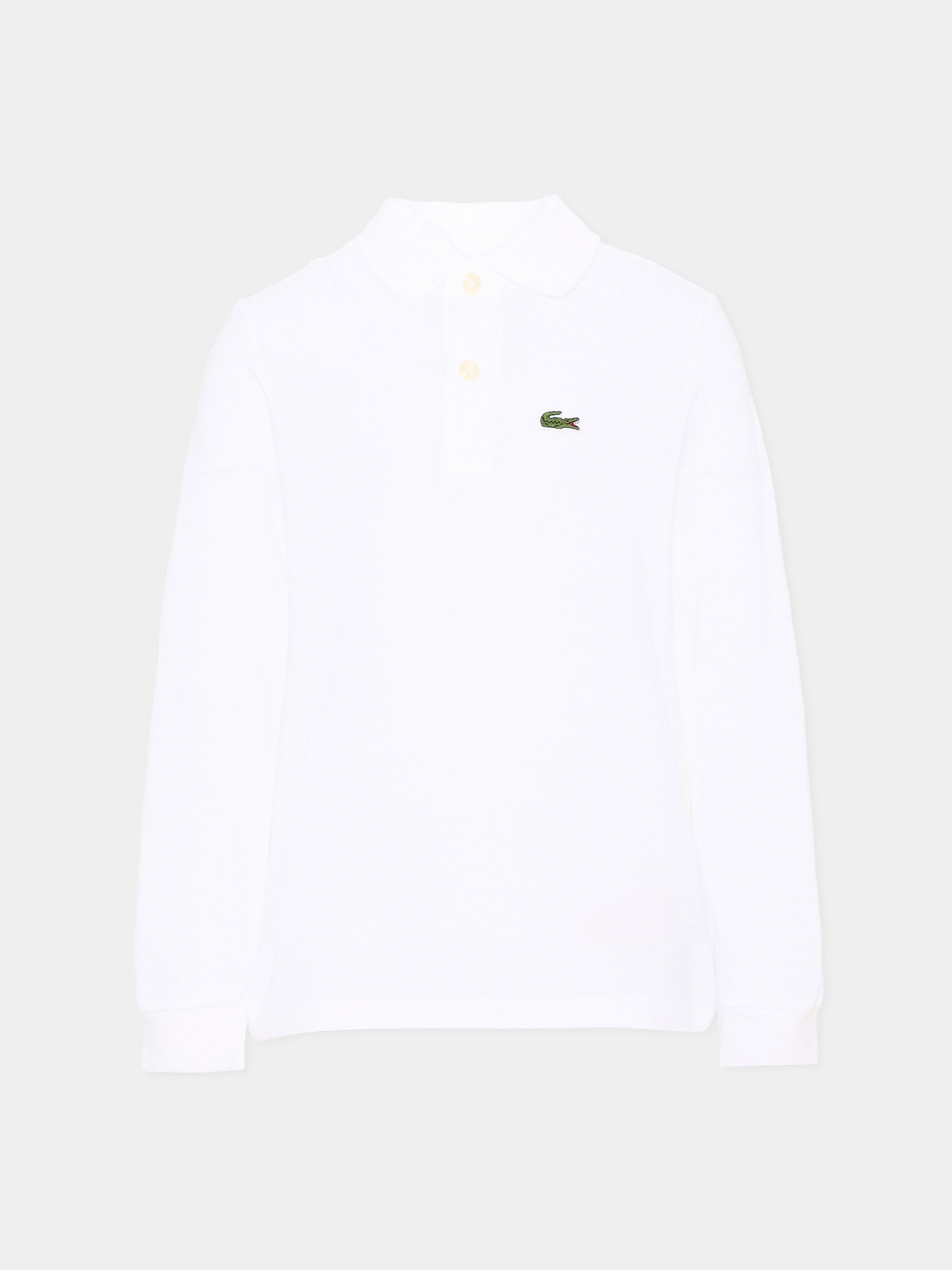 Polo bianca per bambino con logo,Lacoste,7387 W8L