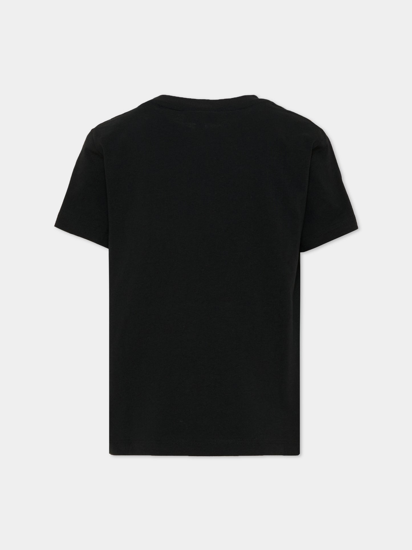 T-shirt nera per bambini con logo,Lacoste,7867 K96