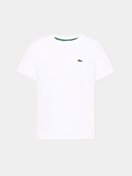 T-shirt bianca per bambini con logo,Lacoste,7867 W8L