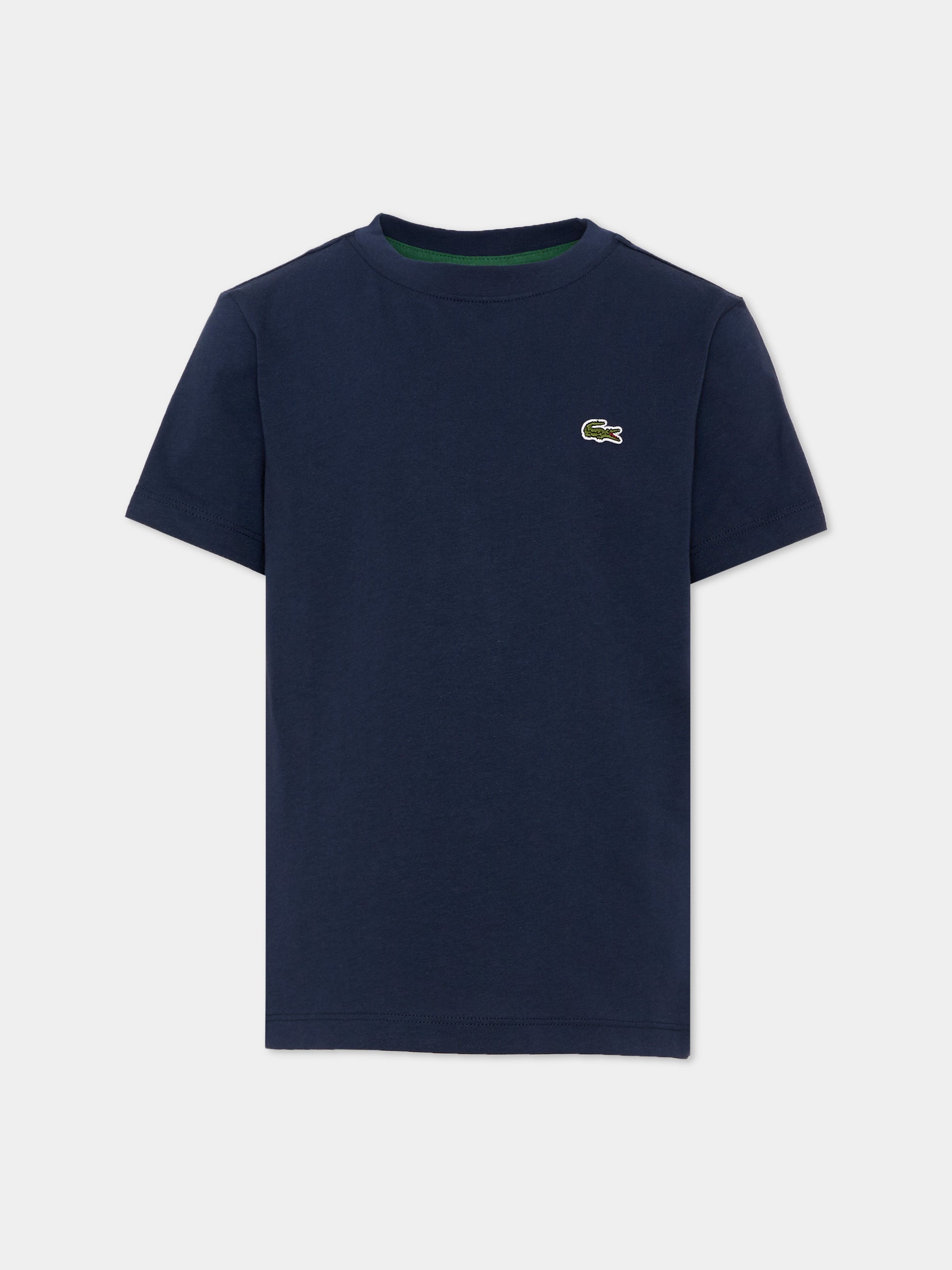T-shirt blu per bambini con logo,Lacoste,7867 UGW