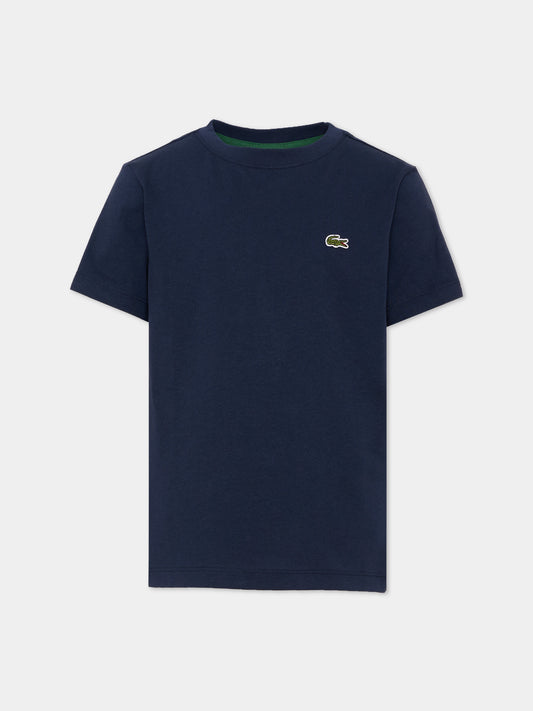 T-shirt blu per bambini con logo,Lacoste,7867 UGW