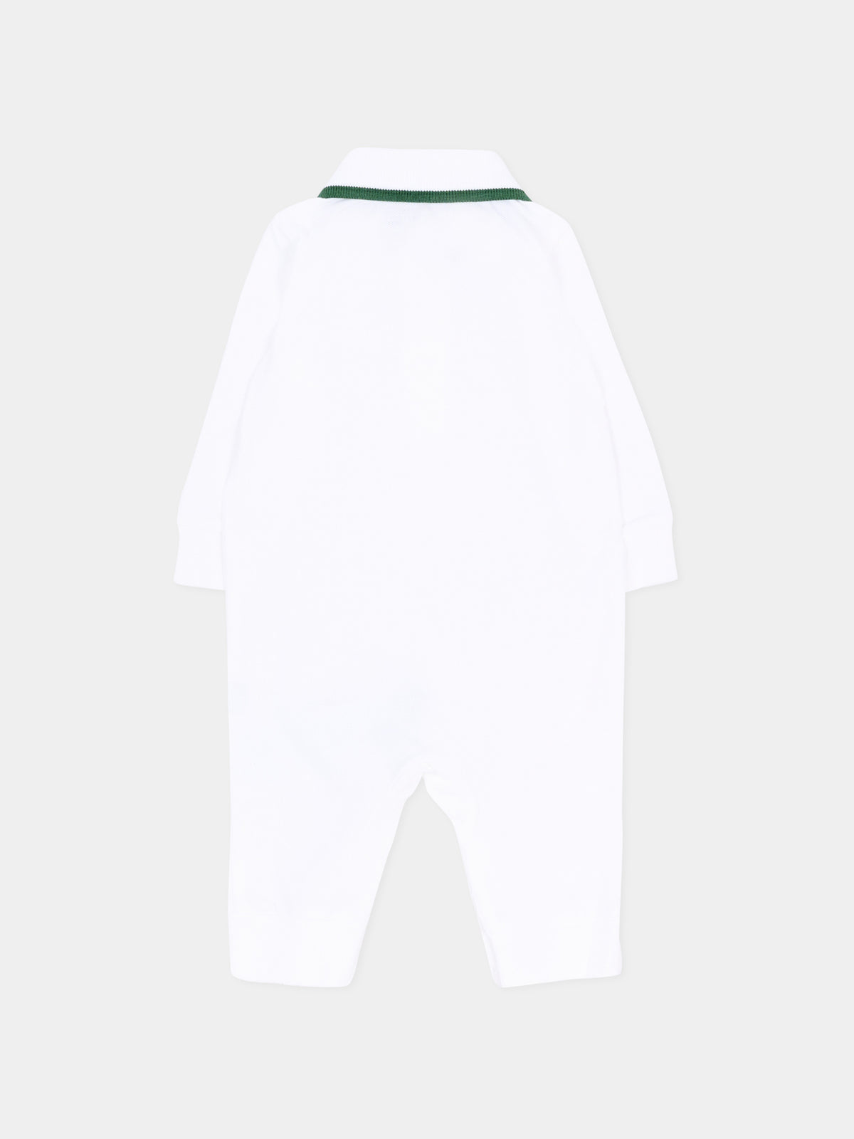 Tutina bianca per neonato con logo,Lacoste,7185 W8L