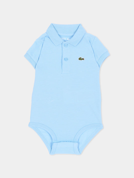 Body azzurro per neonato con polo,Lacoste,7118 HBP