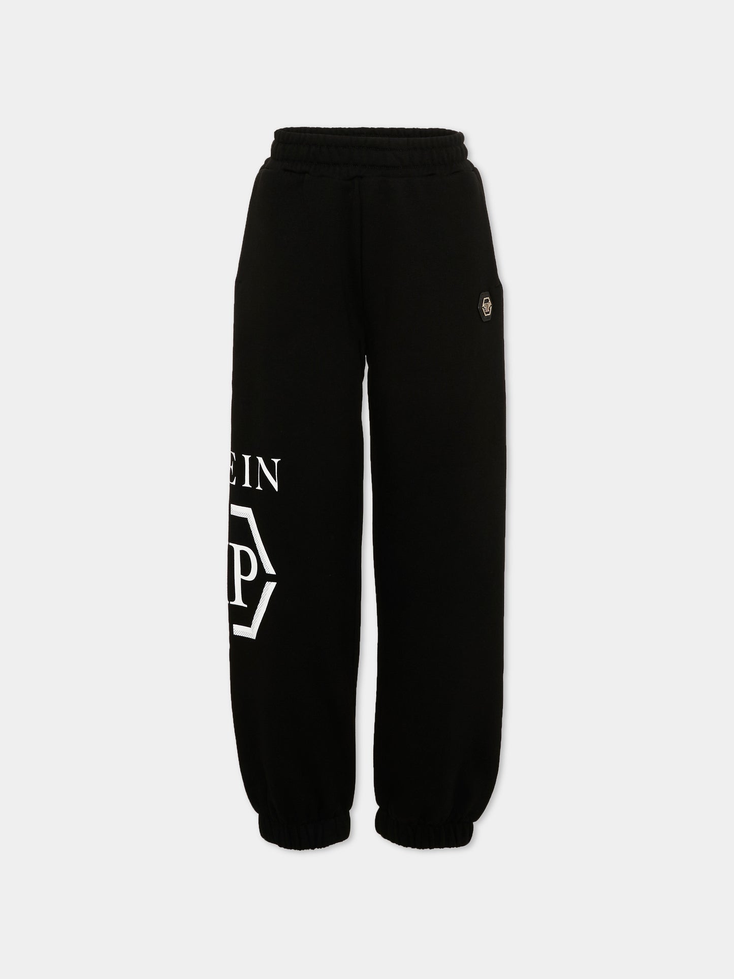 Pantalone nero per bambino con logo,Philipp Plein Junior,F6PHJBFP095 110