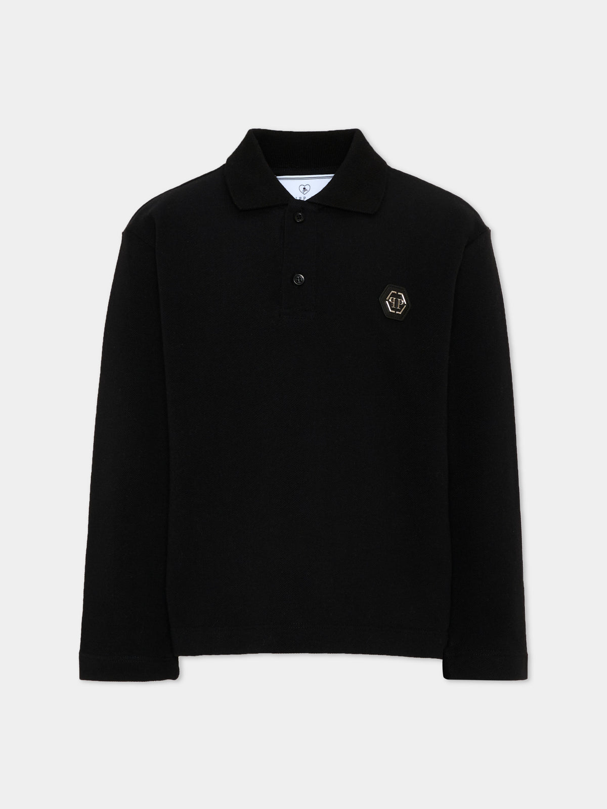Polo nera per bambino con logo,Philipp Plein Junior,F6PHJBPO139 110