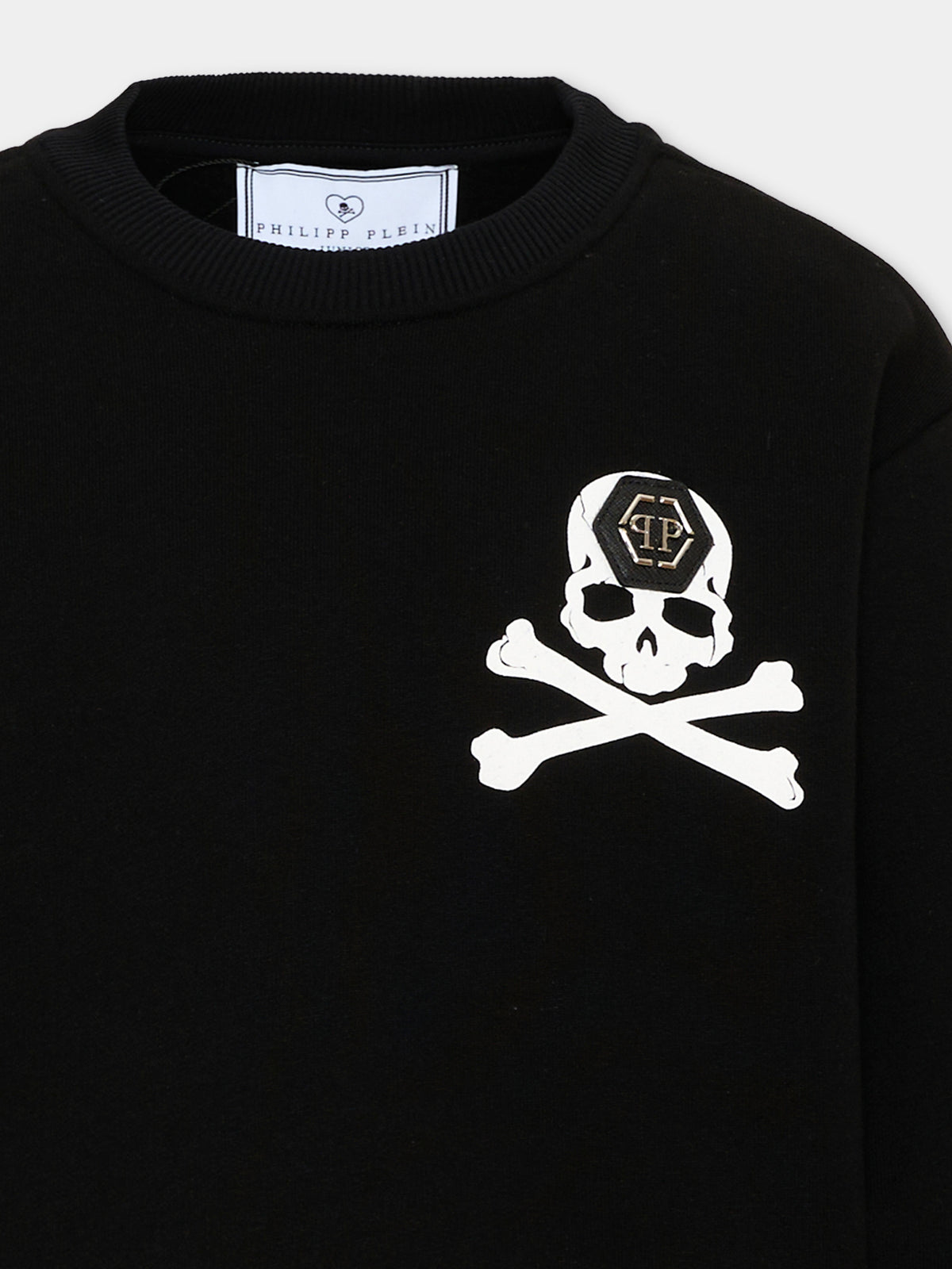 Felpa nera per bambino con logo,Philipp Plein Junior,F6PHJBSW193 110