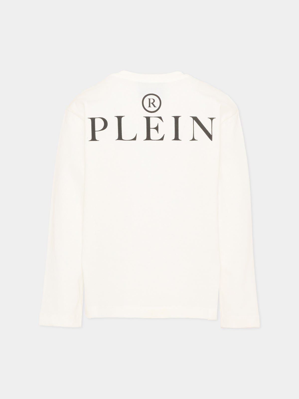 T-Shirt avorio per bambino con logo,Philipp Plein Junior,F6PHJBTH168 002