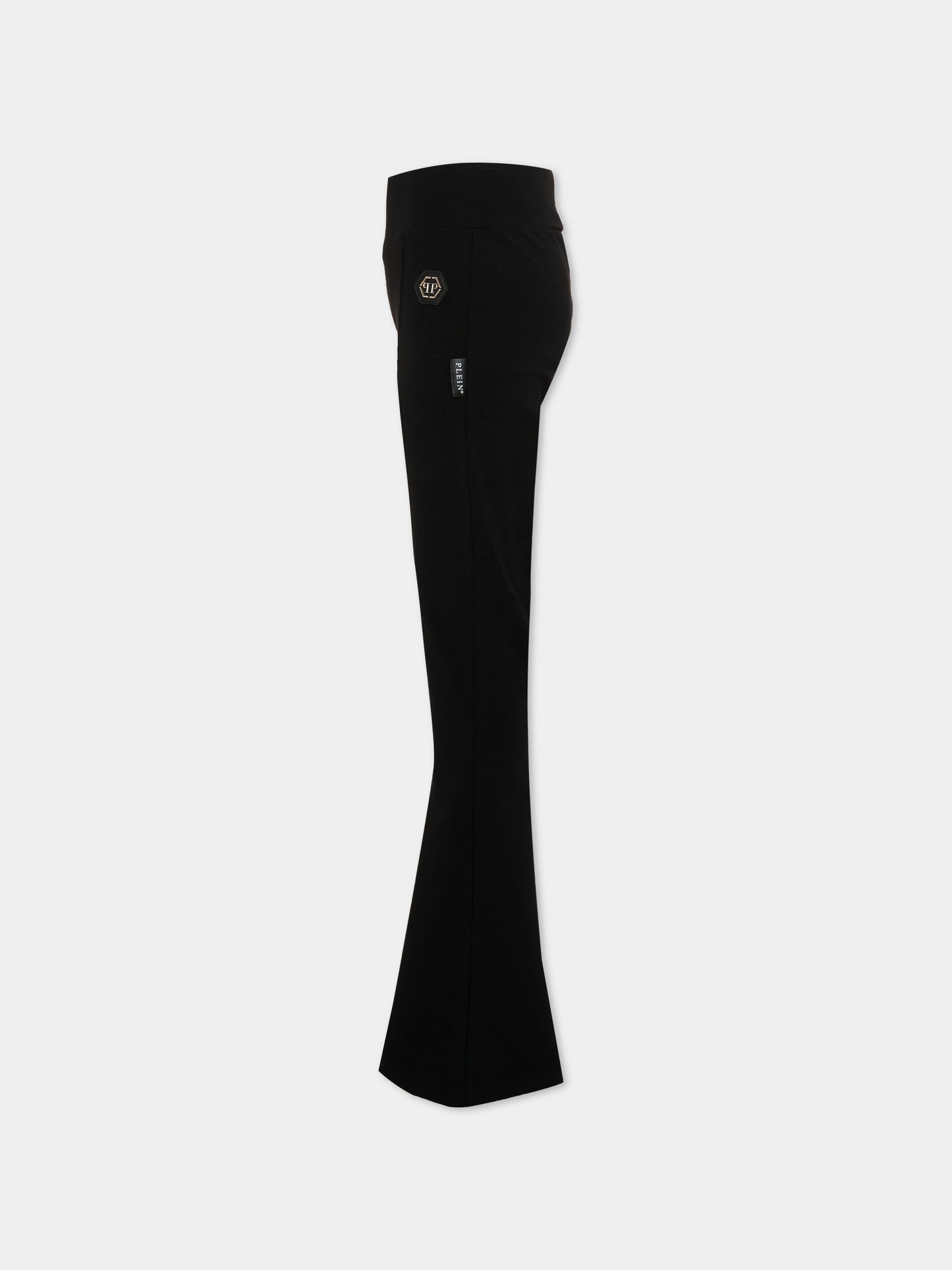 Leggings nero per bambina con logo,Philipp Plein Junior,F6PHJGLG004 110