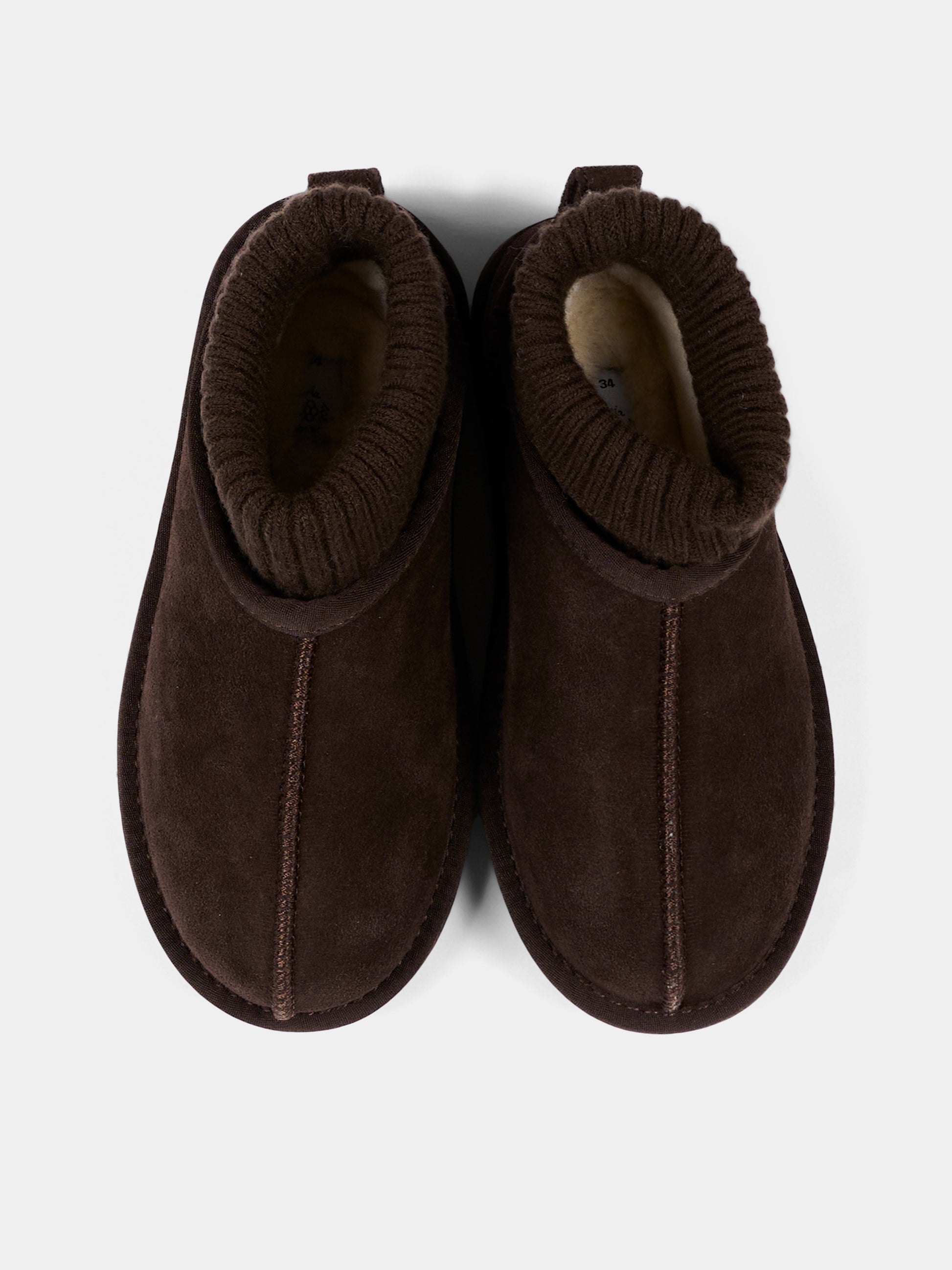 Sabot marrone per bambini con collo a costine,Colors Of California,HC YK261 CHO