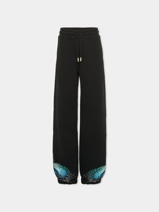 Pantalone nero per bambino con ali,County Of Milan Kids,F6CMJBFP035 110