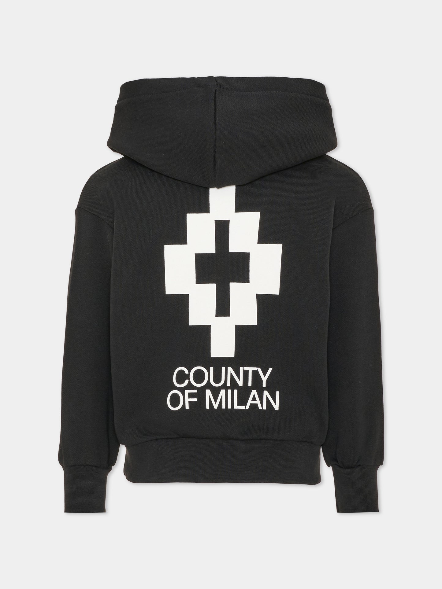 Felpa con cappuccio nera per bambino con logo,County Of Milan Kids,F6CMJBHS048 110