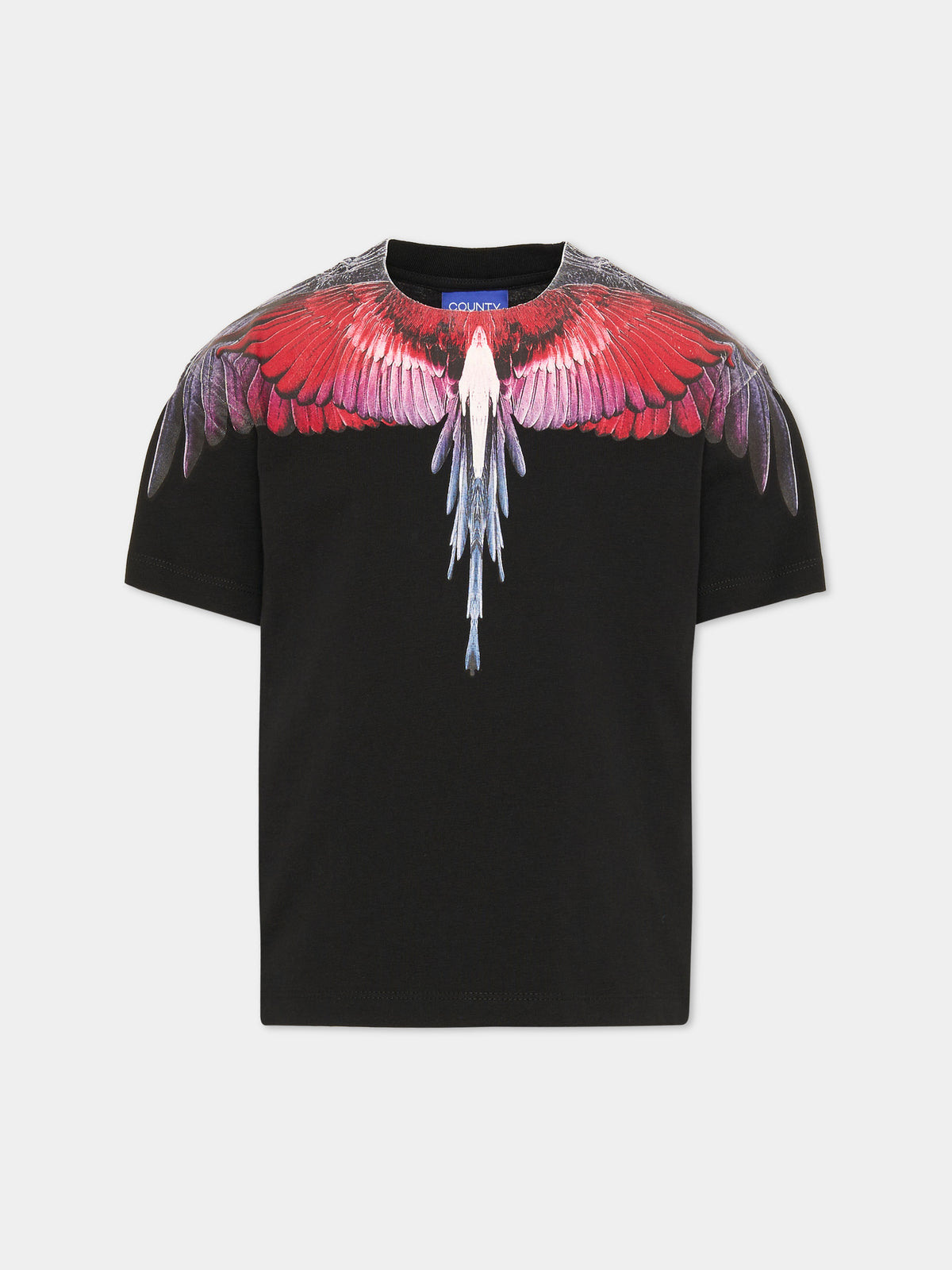 T-shirt nera per bambino con ali,County Of Milan Kids,F6CMJBTH028 110