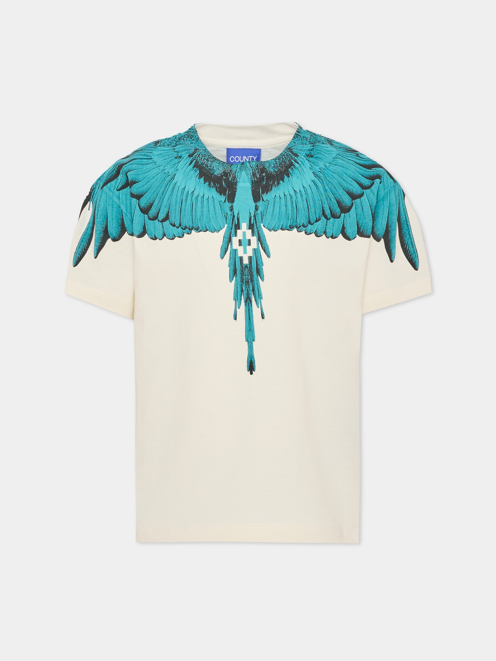 T-shirt avorio per bambino con ali,County Of Milan Kids,F6CMJUTH134 412