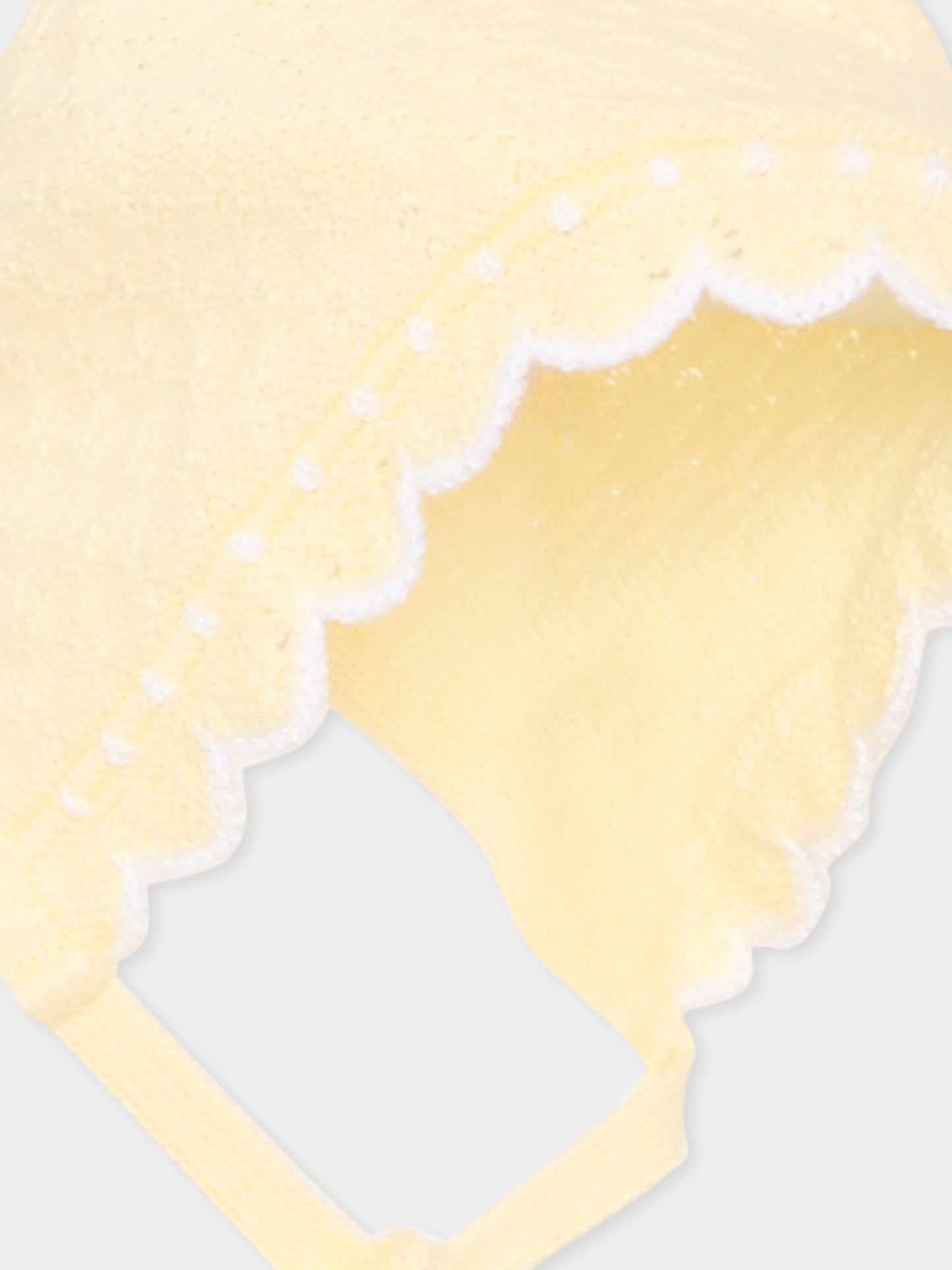 Cuffietta gialla in tricot per neonati,Paz Rodríguez,011 123520 0501 H82