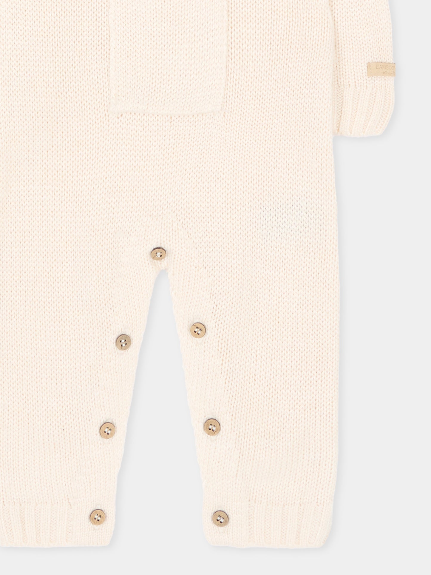 Tutina avorio per neonati in maglia,Bamboom,1264 WARM WHITE