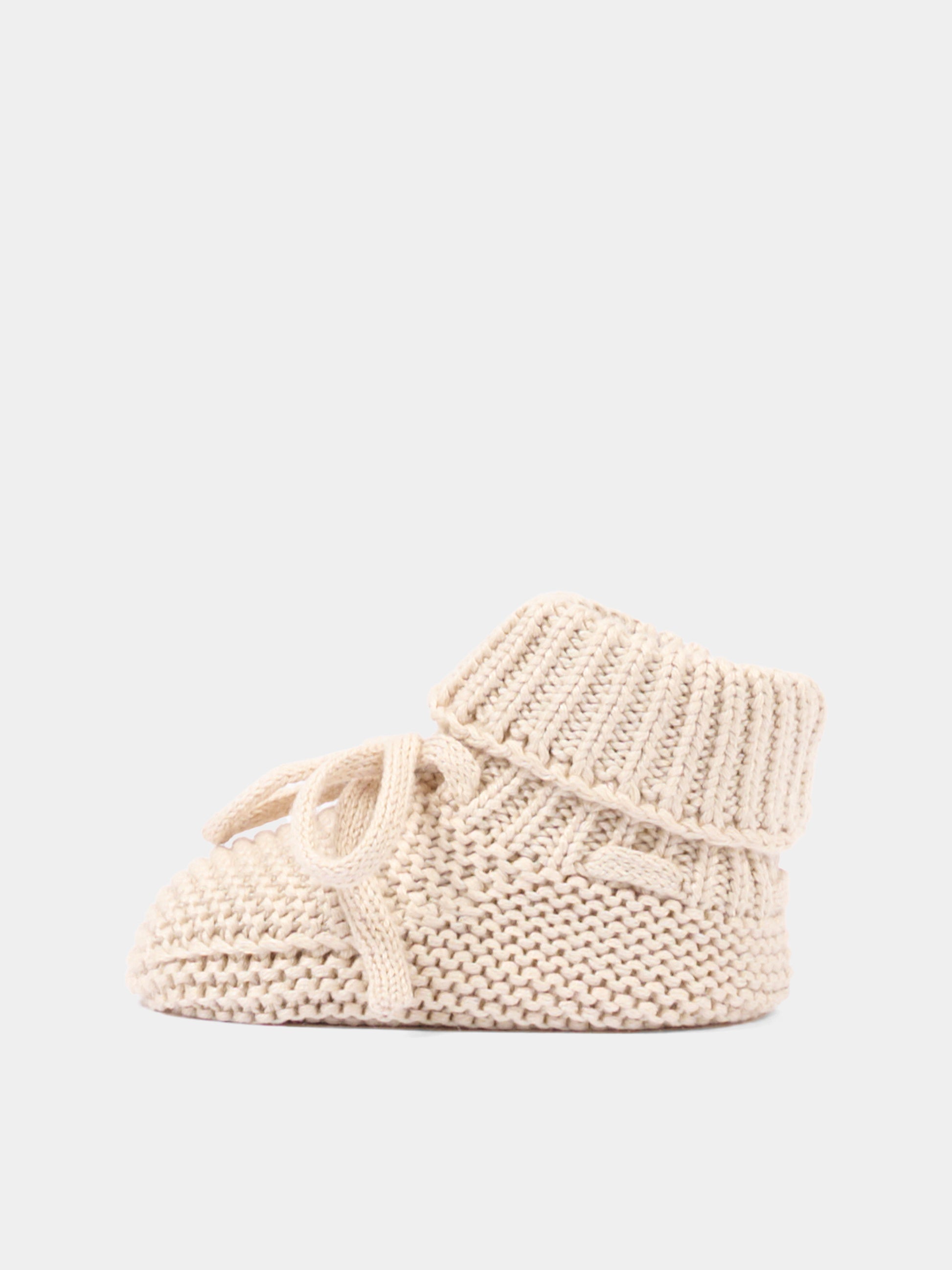 Babbucce avorio per neonati in maglia,Bamboom,1268 WARM WHITE
