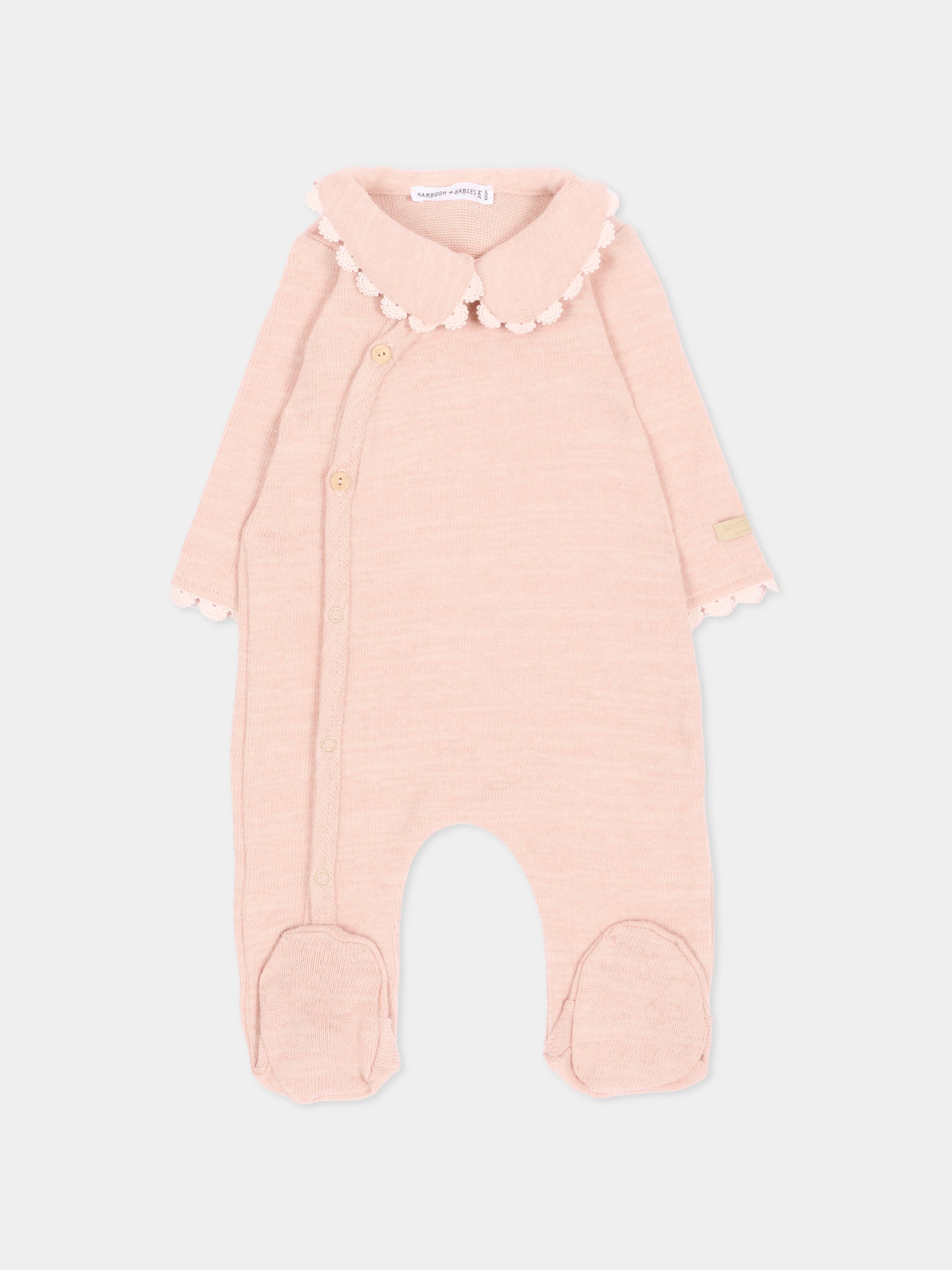 Tutina rosa per neonata con colletto,Bamboom,1225TE00088 WARM PINK
