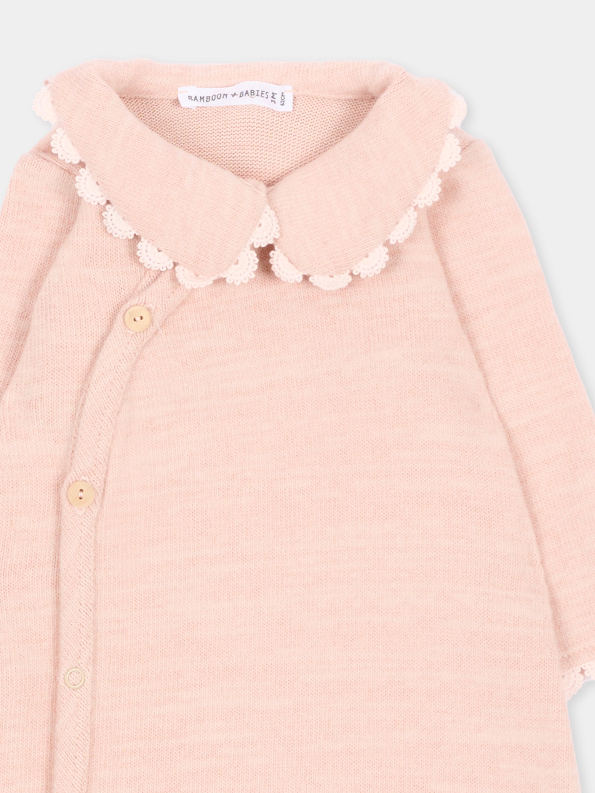 Tutina rosa per neonata con colletto,Bamboom,1225TE00088 WARM PINK
