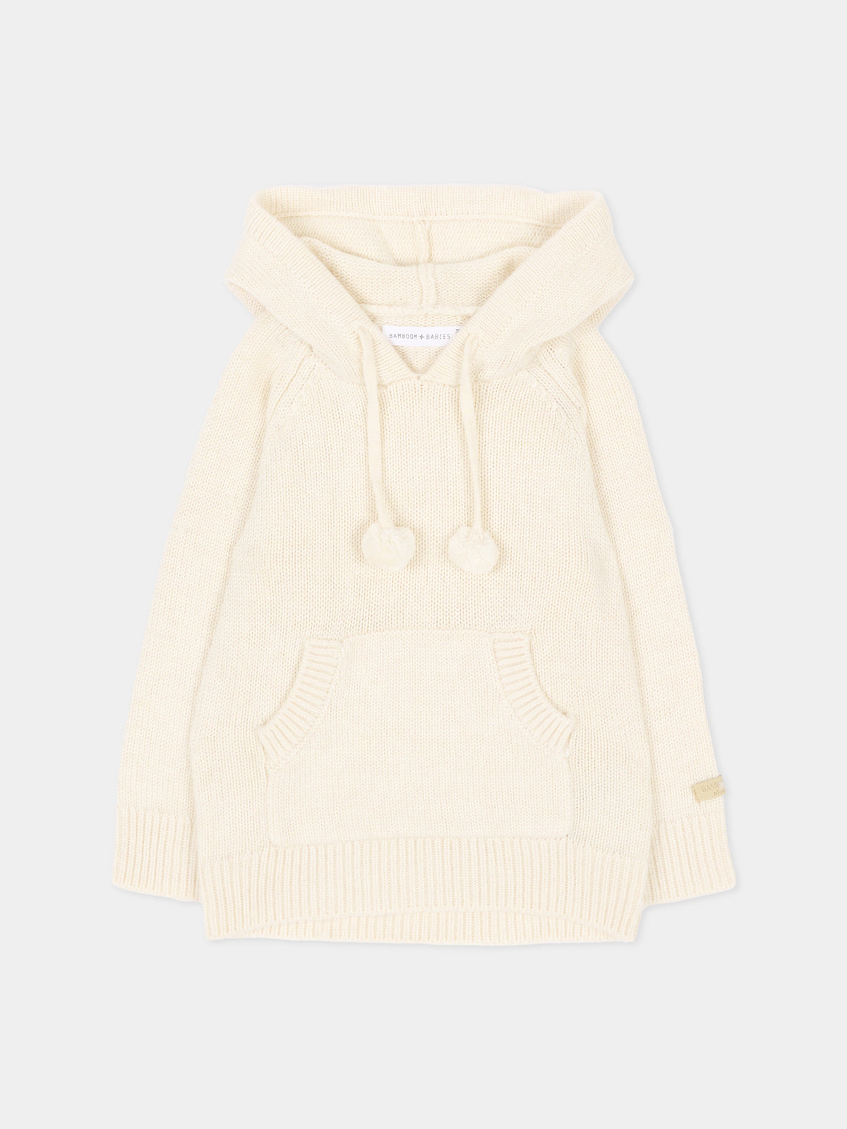 Felpa avorio per neonati con cappuccio,Bamboom,1258 WARM WHITE
