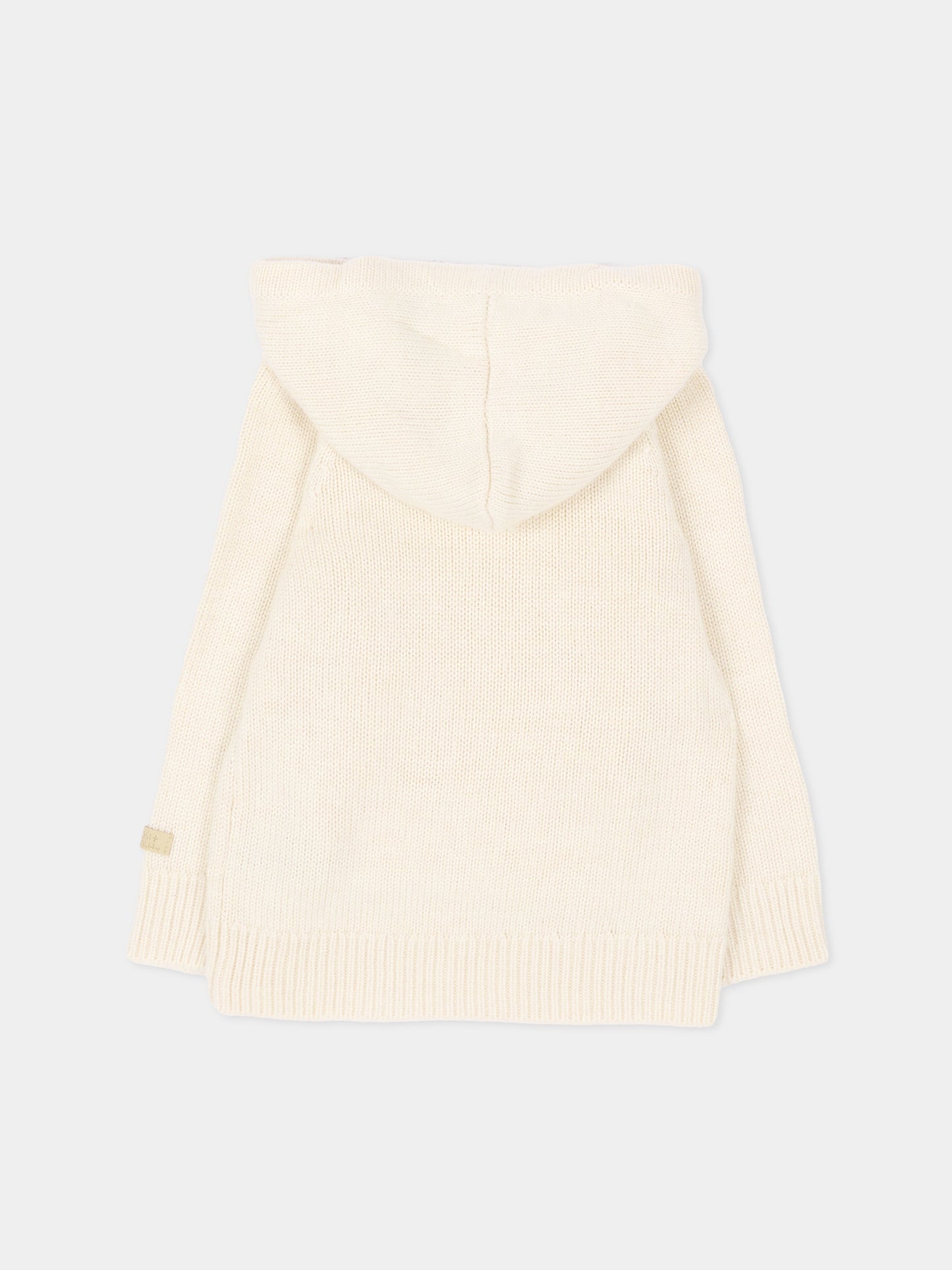 Felpa avorio per neonati con cappuccio,Bamboom,1258 WARM WHITE