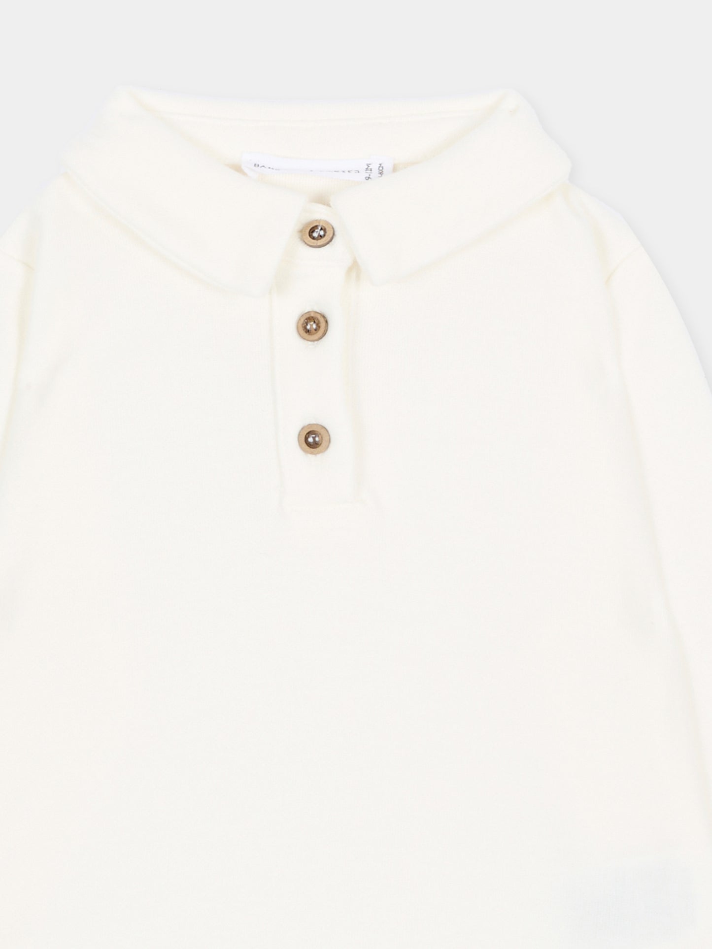 Polo a manica lunga avorio per neonato,Bamboom,1240TE00087 NATURAL WHITE