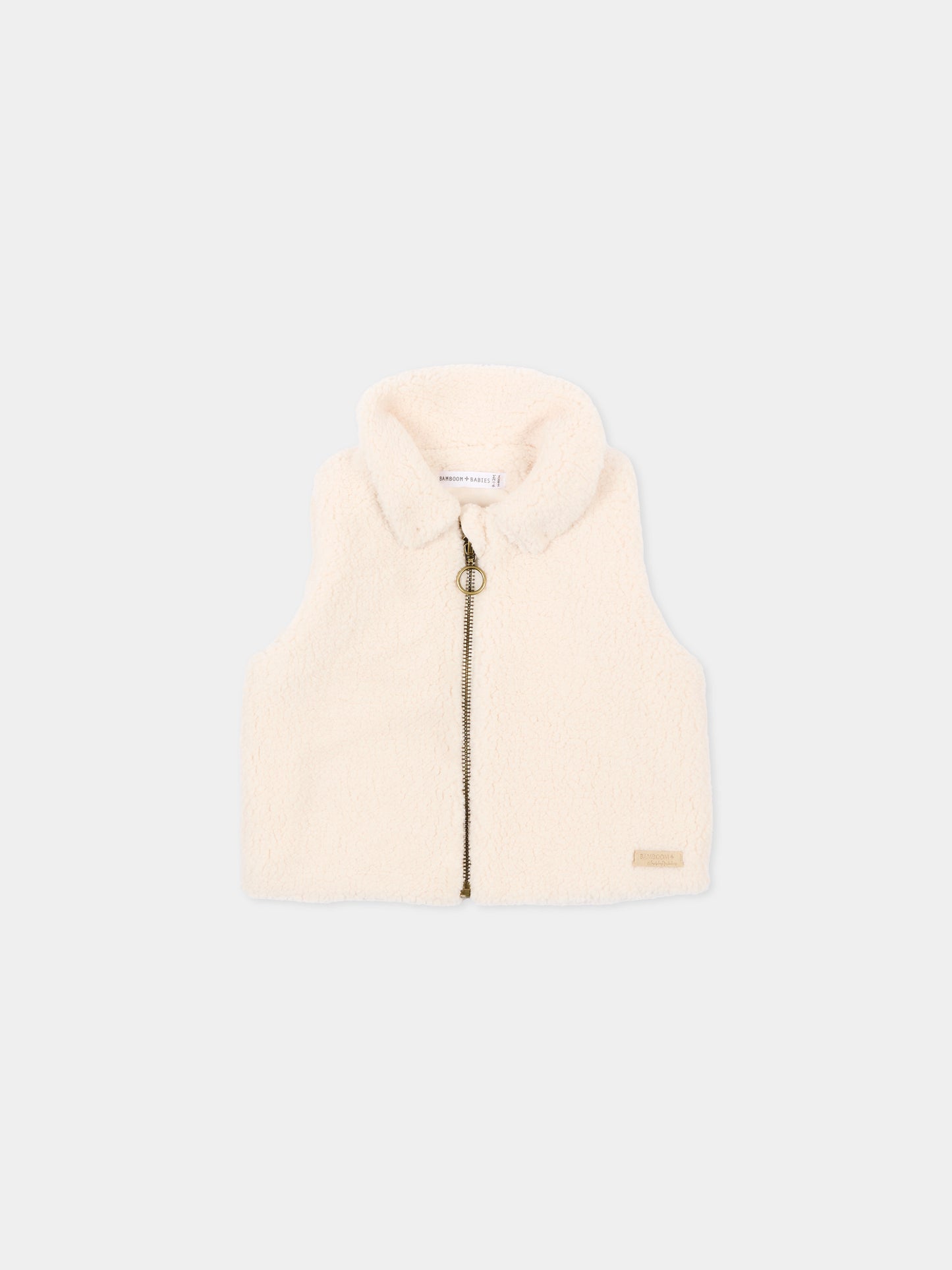 Gilet avorio per neonati con zip,Bamboom,1222TE00084 WARM WHITE
