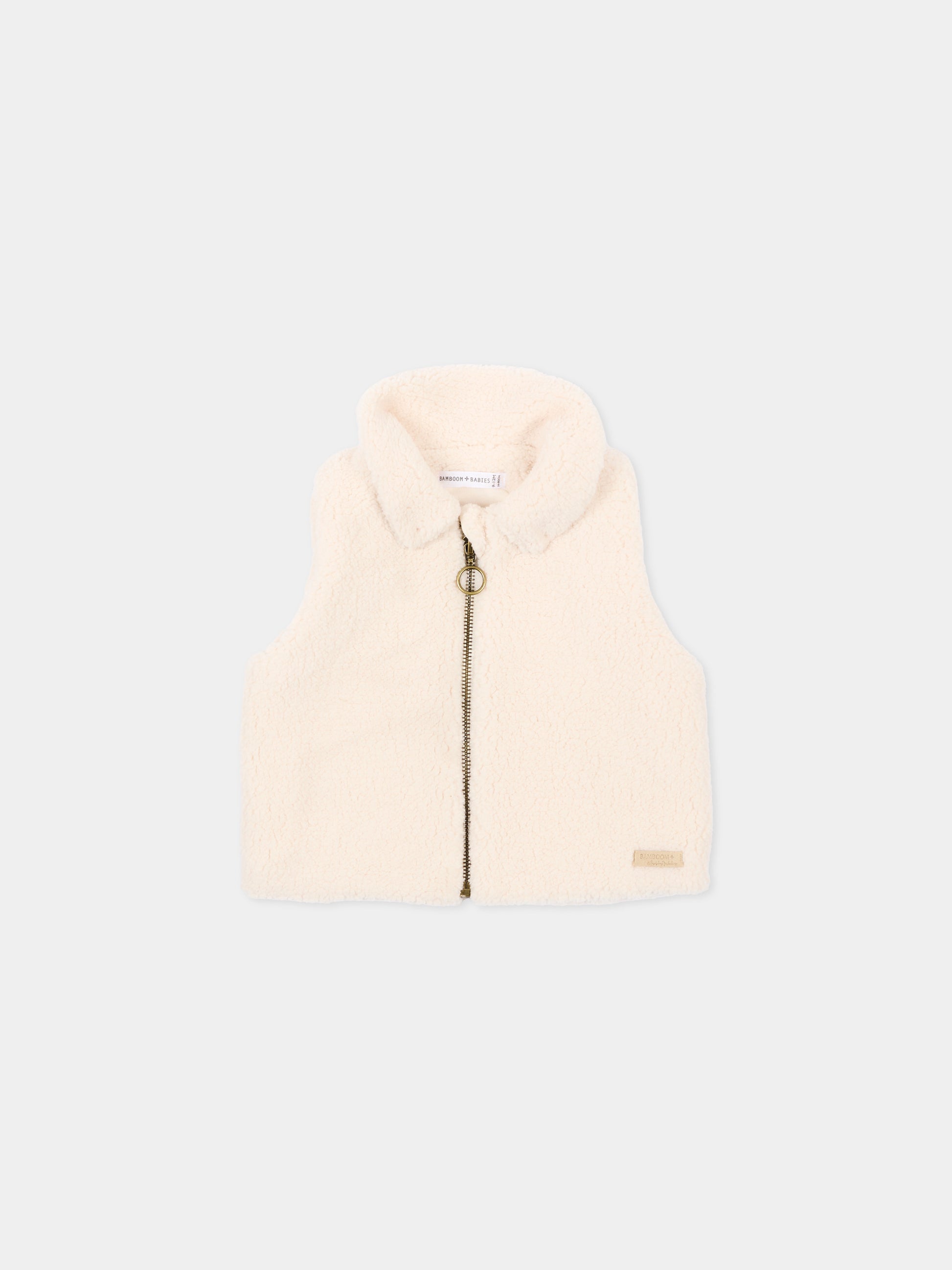 Gilet avorio per neonati con zip,Bamboom,1222TE00084 WARM WHITE