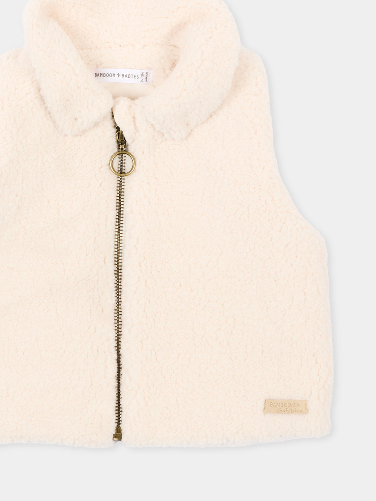 Gilet avorio per neonati con zip,Bamboom,1222TE00084 WARM WHITE