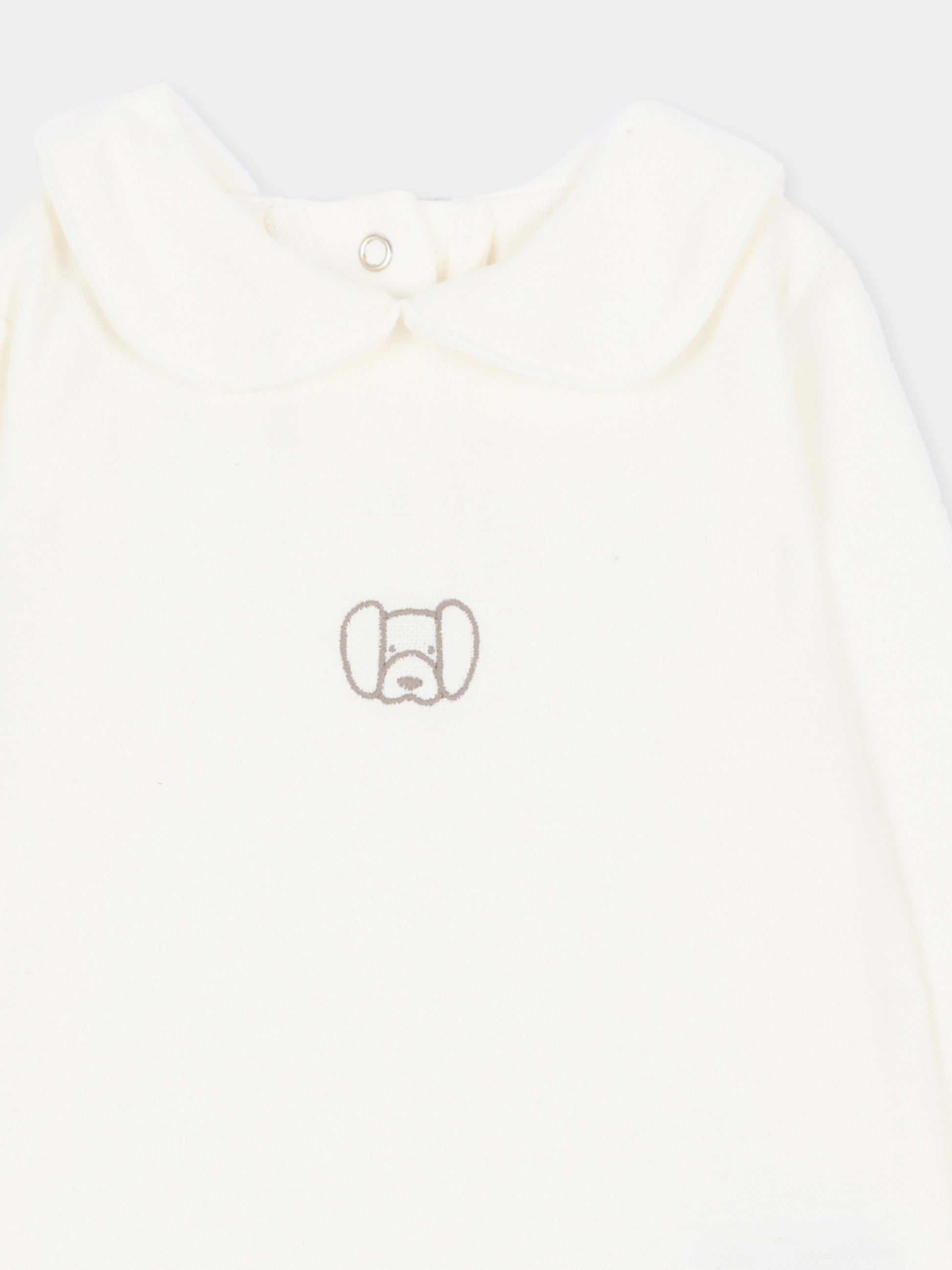 Body avorio per neonati con ricamo,Bamboom,1204TE00087 NATURAL WHITE