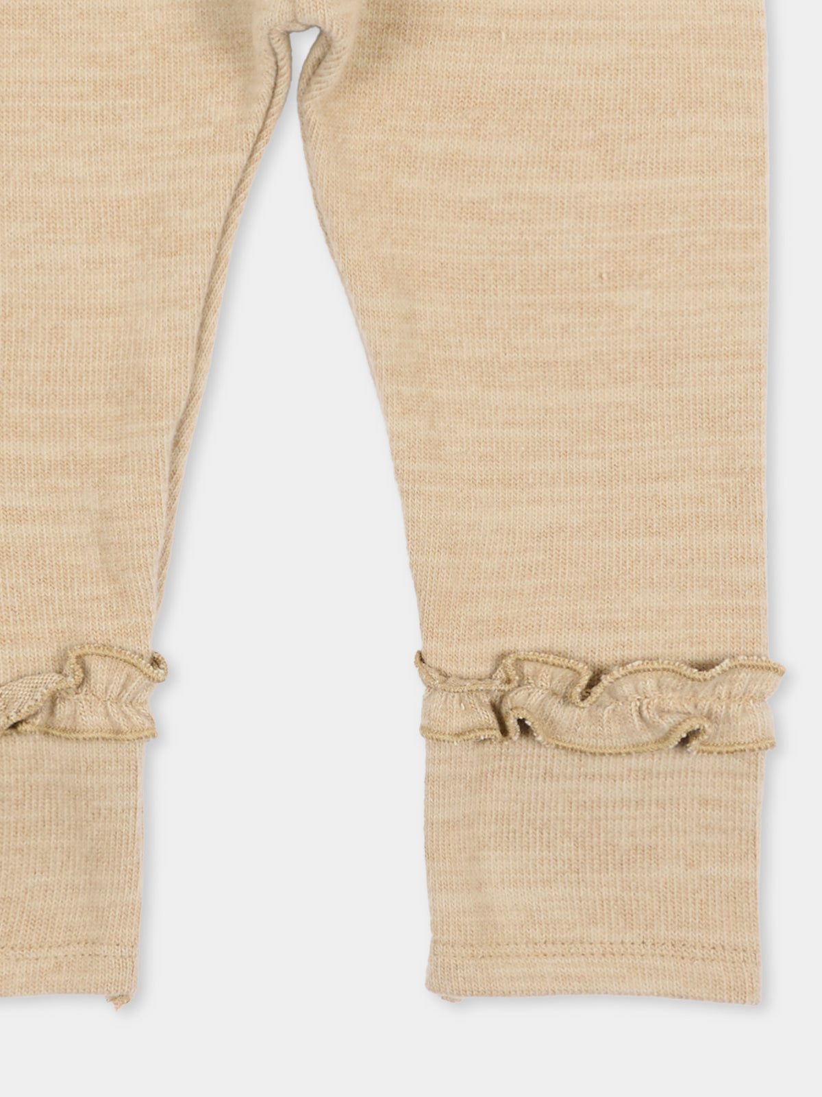Leggings beige per neonata con volant,Bamboom,1213TE00088 SAND