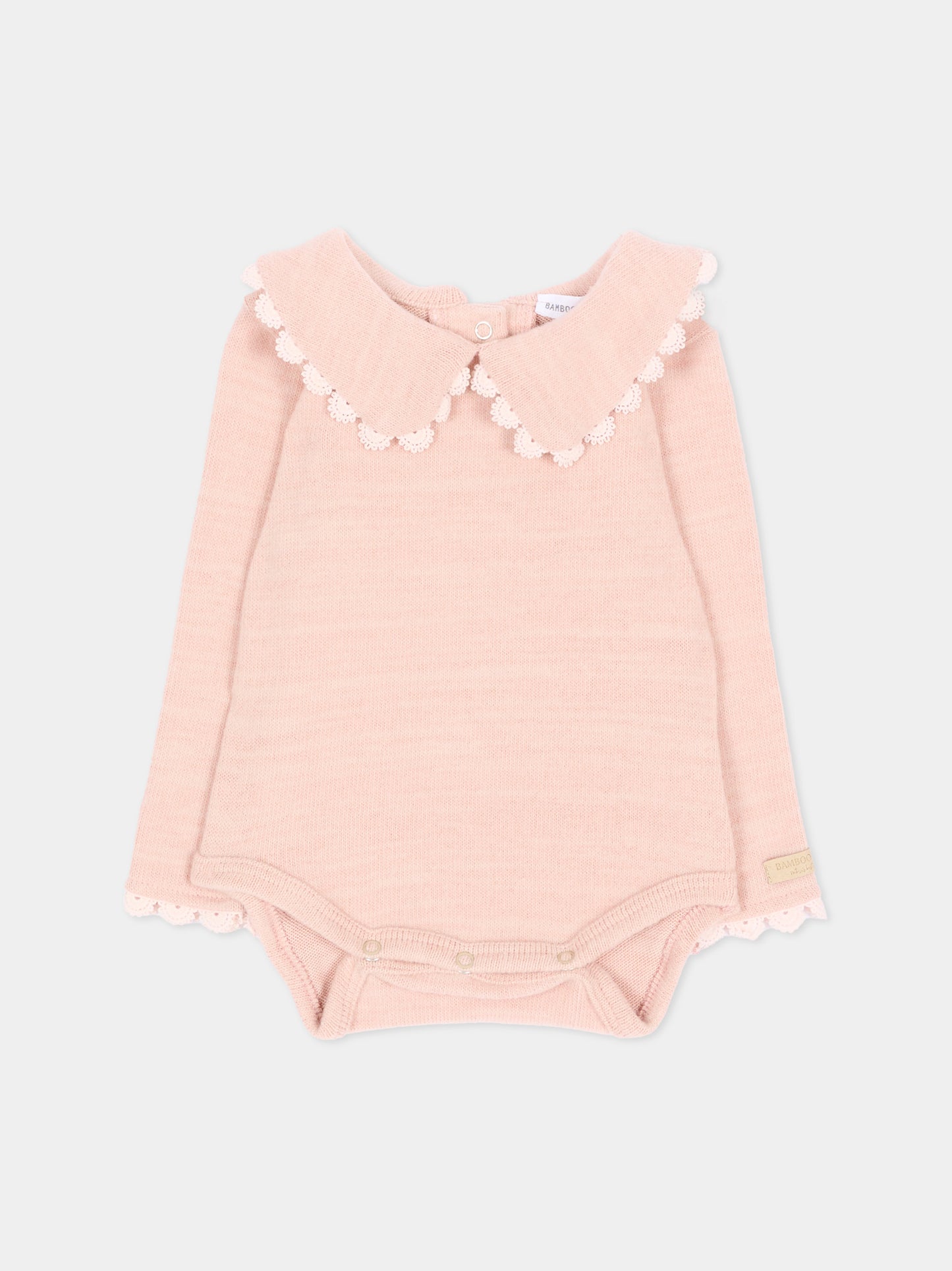 Body rosa per neonata con colletto,Bamboom,1232TE00088 WARM PINK