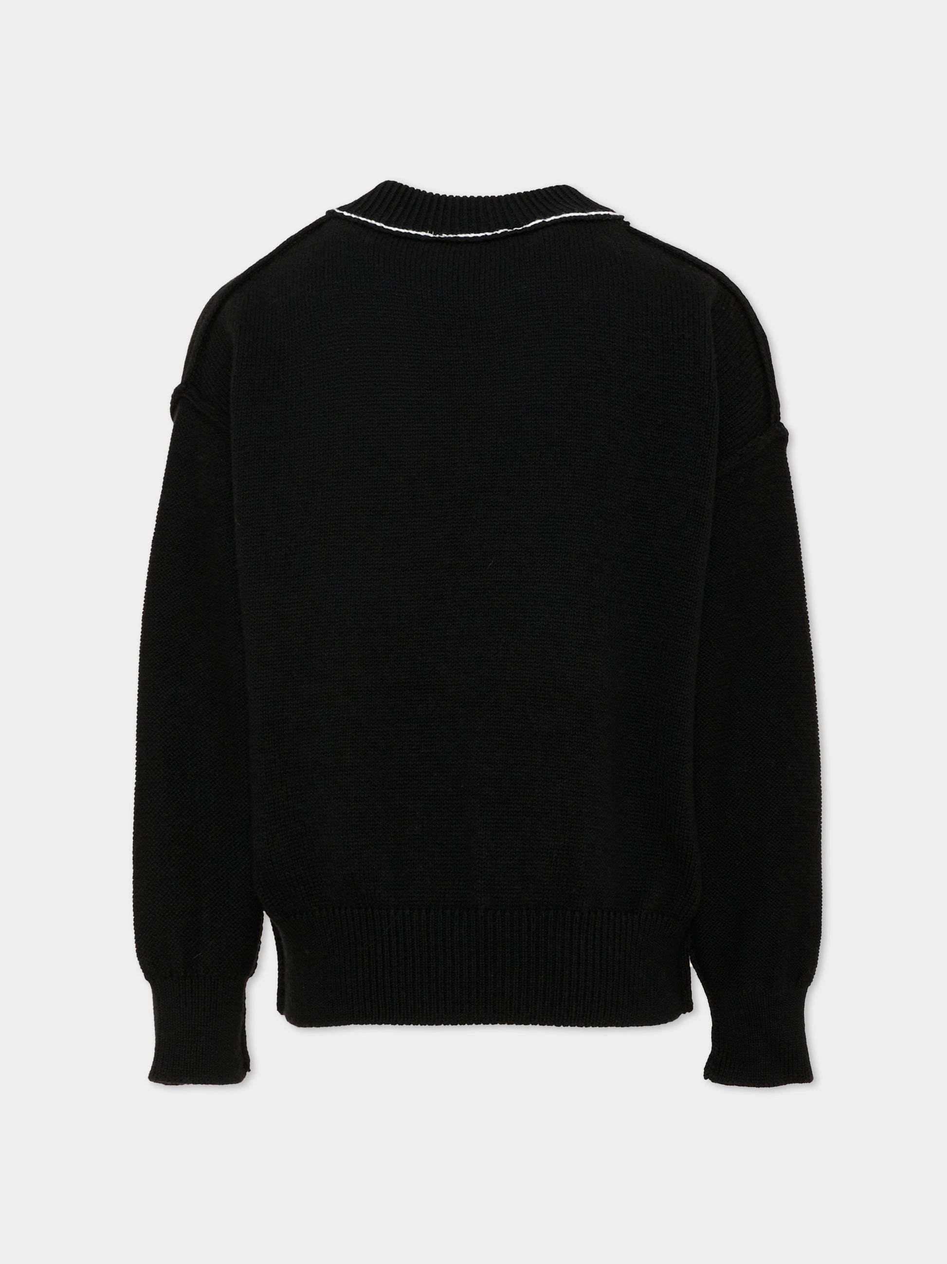 Maglione nero per bambino teddy bear,Palm Angels,F6PAJBJP147 110