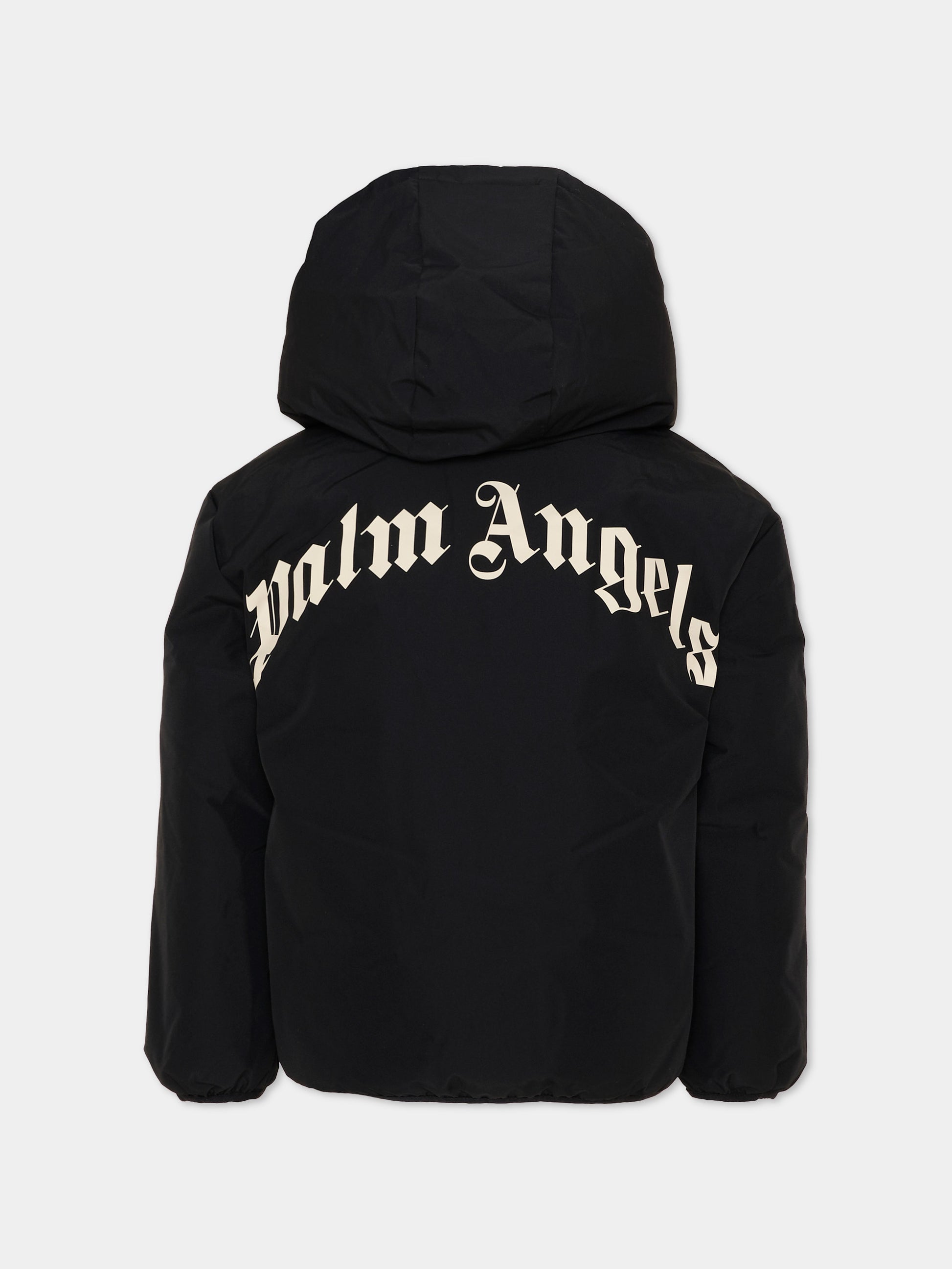 Piumini nero per bambini con logo,Palm Angels,F6PAJBPF007 110