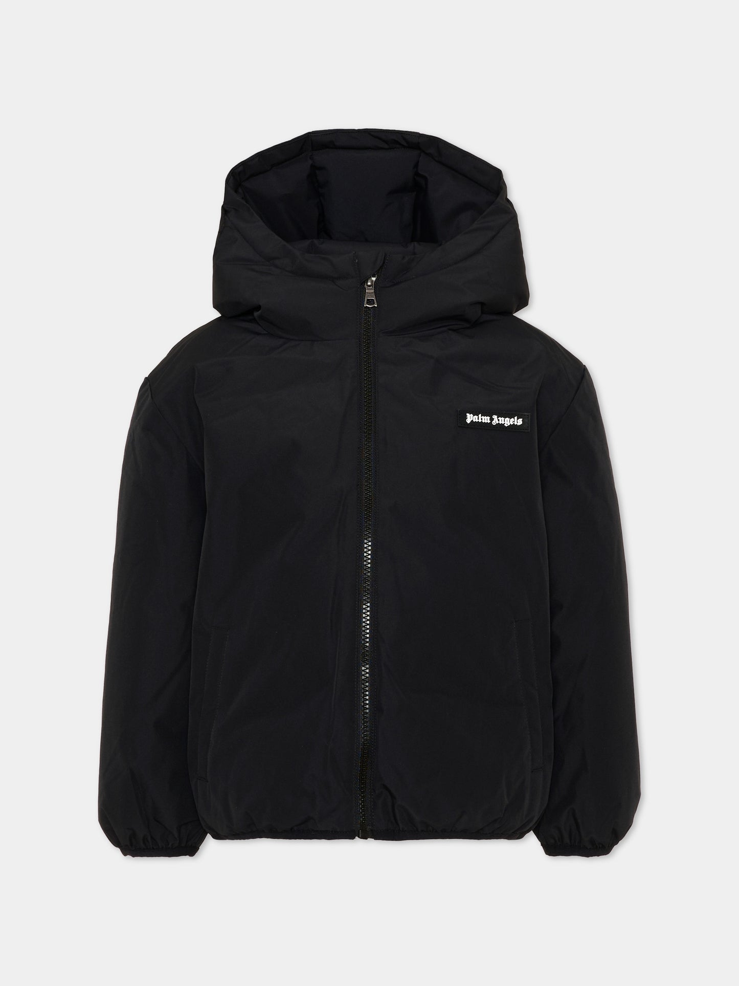 Piumini nero per bambini con logo,Palm Angels,F6PAJBPF007 110