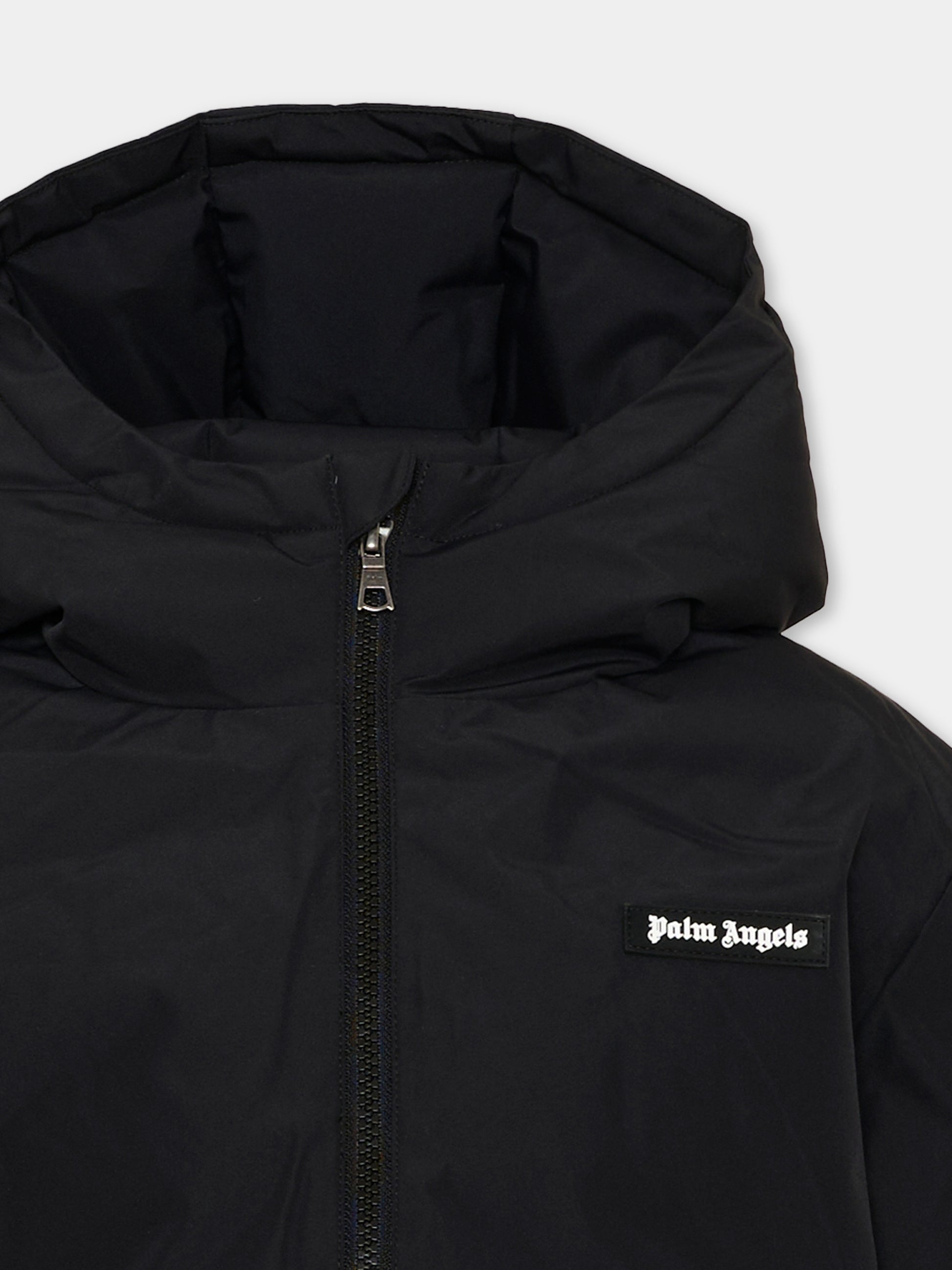 Piumini nero per bambini con logo,Palm Angels,F6PAJBPF007 110