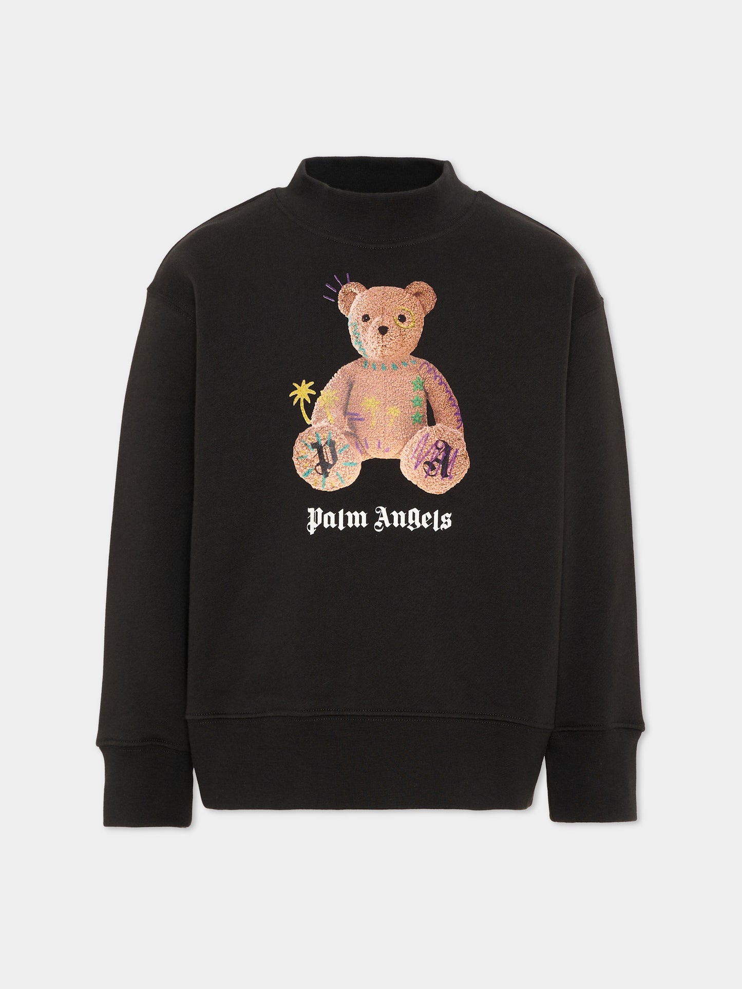 Felpa nera per bambini con Teddy Bear,Palm Angels,F6PAJBSW100 110