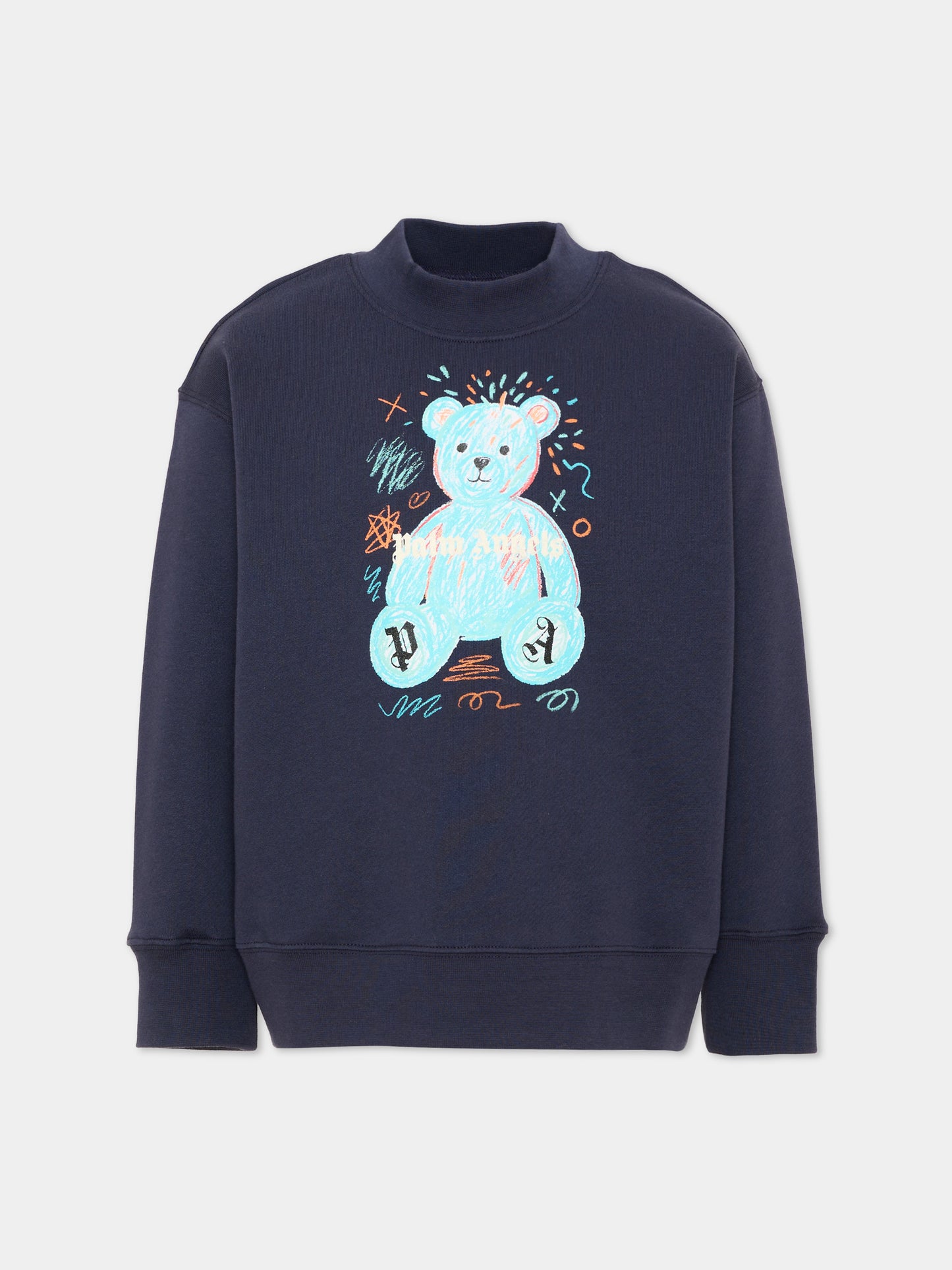 Felpa blu per bambino con teddy bear,Palm Angels,F6PAJBSW102 1528