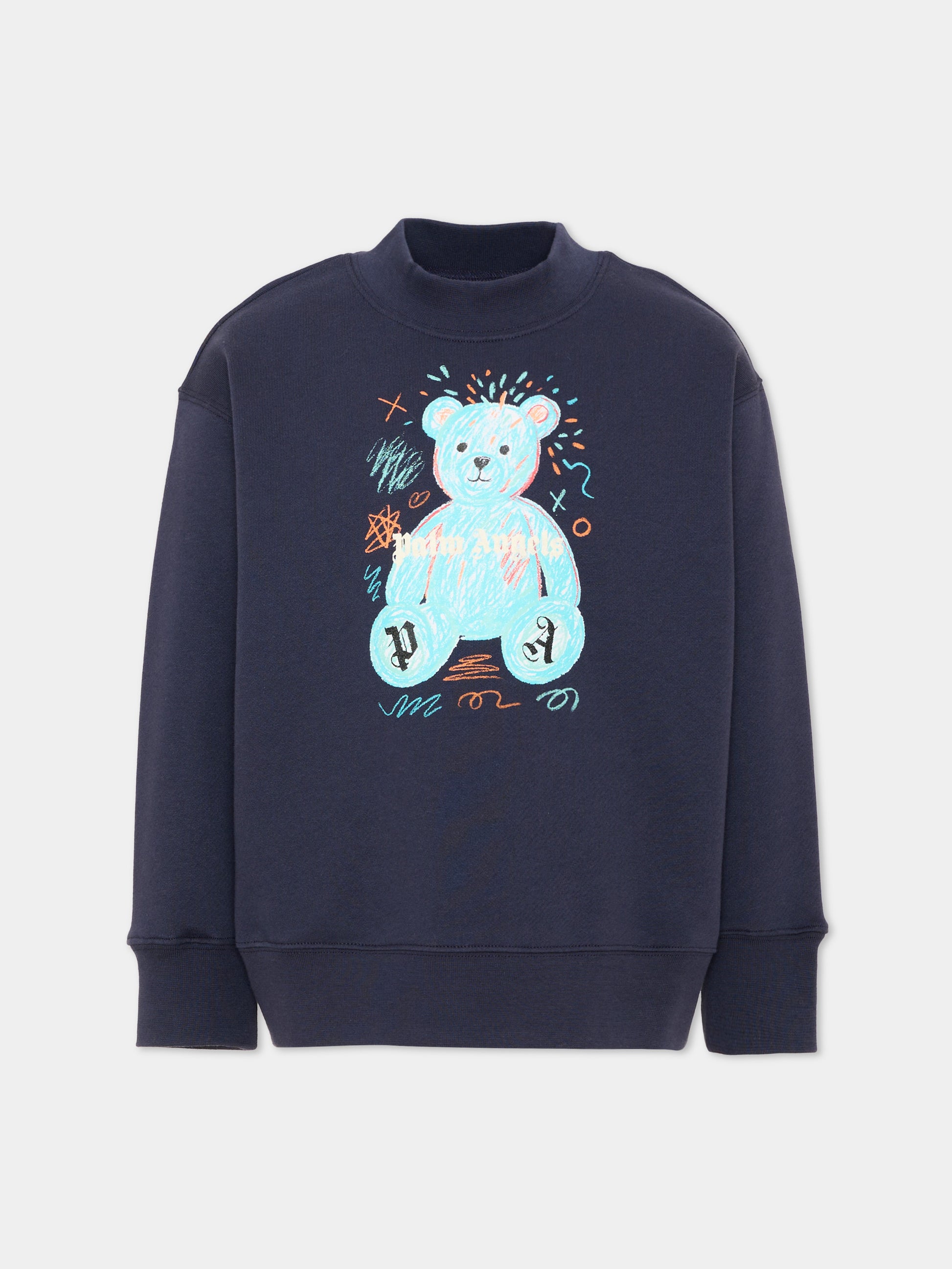Felpa blu per bambino con teddy bear,Palm Angels,F6PAJBSW102 1528