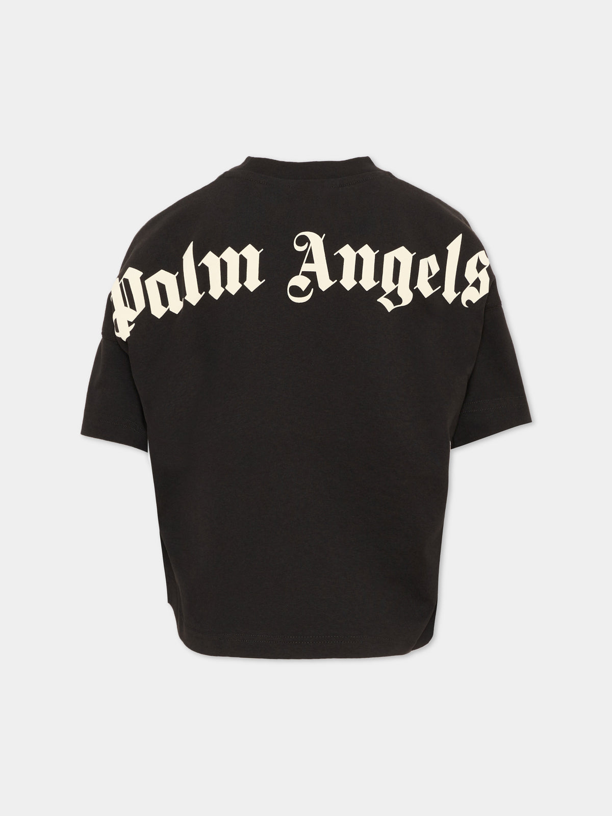 T-Shirt nera per bambini con logo,Palm Angels,F6PAJBTH012 110