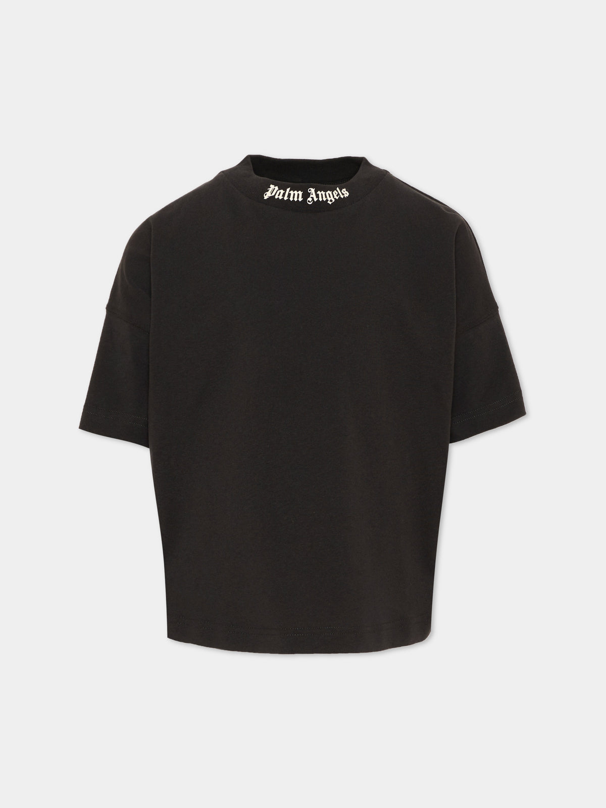 T-Shirt nera per bambini con logo,Palm Angels,F6PAJBTH012 110