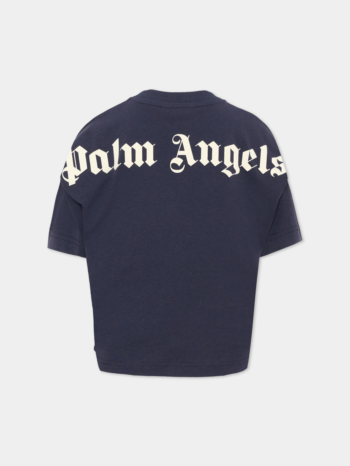 T-Shirt blu per bambini con logo,Palm Angels,F6PAJBTH012 1528