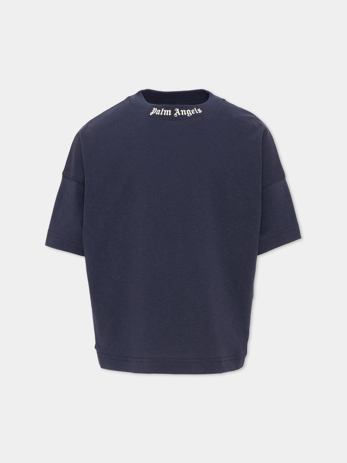 T-Shirt blu per bambini con logo,Palm Angels,F6PAJBTH012 1528