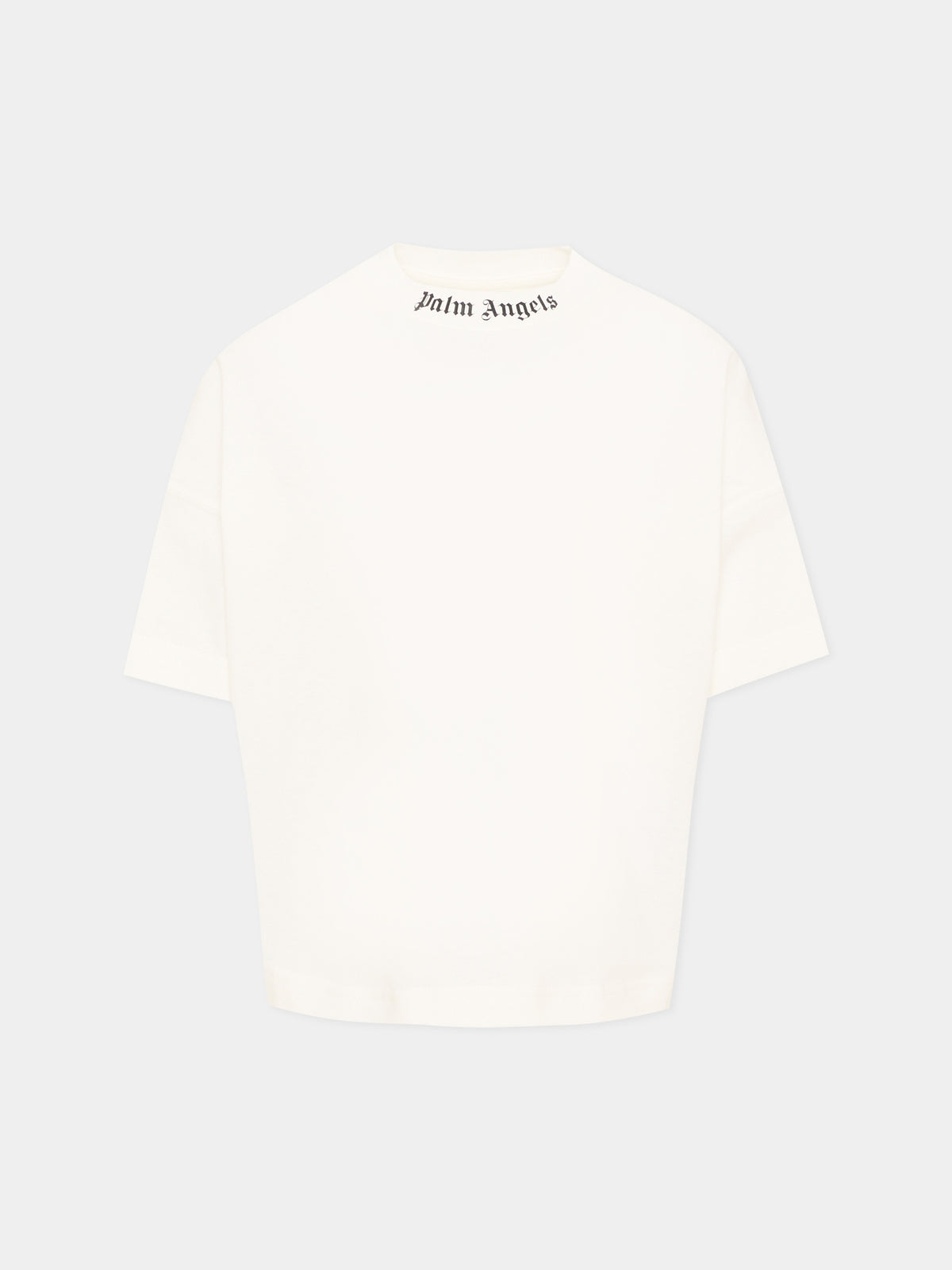 T-Shirt avorio per bambini con logo,Palm Angels,F6PAJBTH012 412