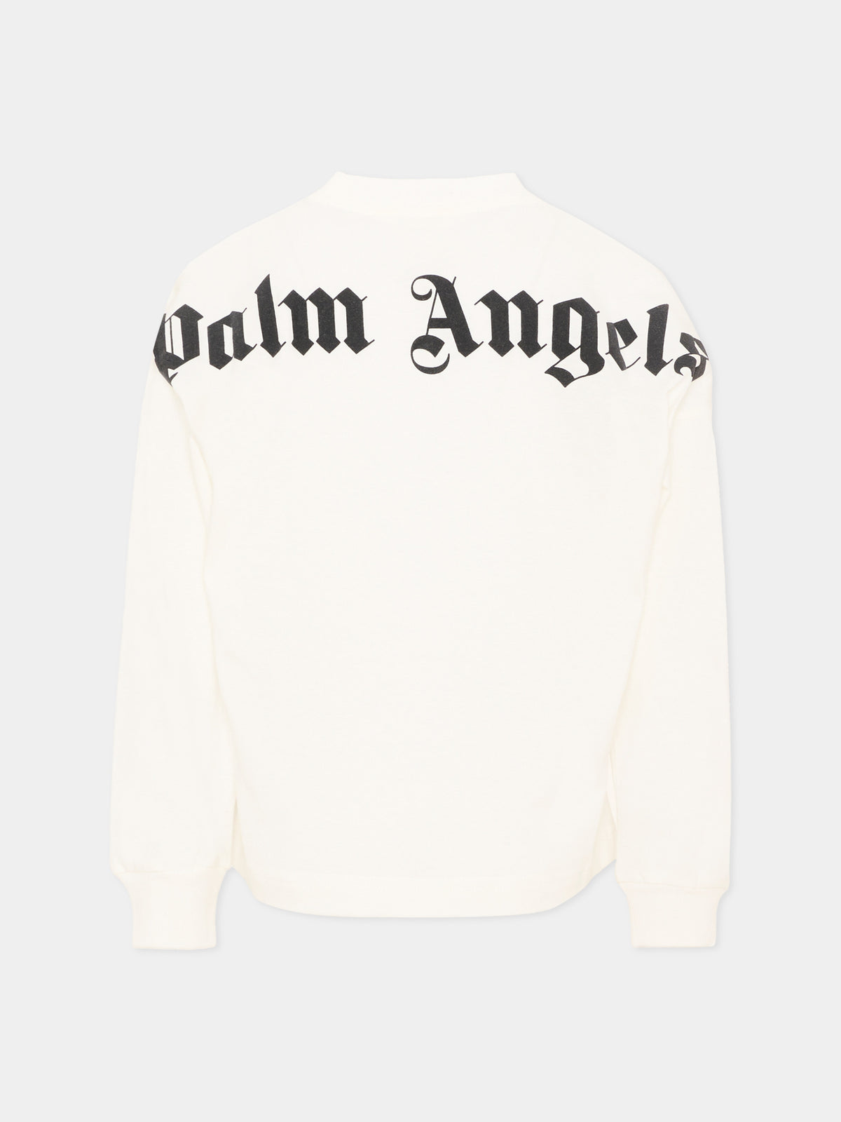 T-Shirt avorio per bambini con logo,Palm Angels,F6PAJBTH013 412