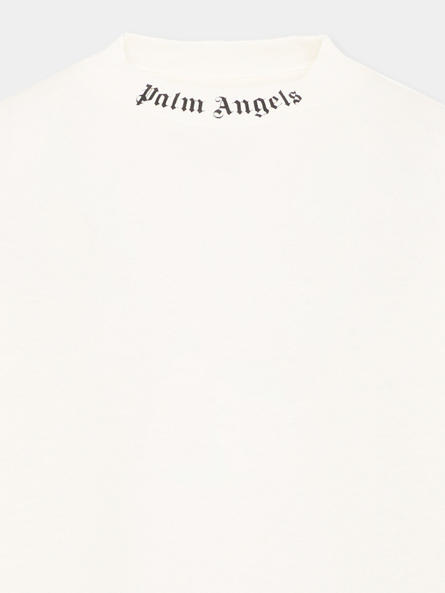 T-Shirt avorio per bambini con logo,Palm Angels,F6PAJBTH013 412