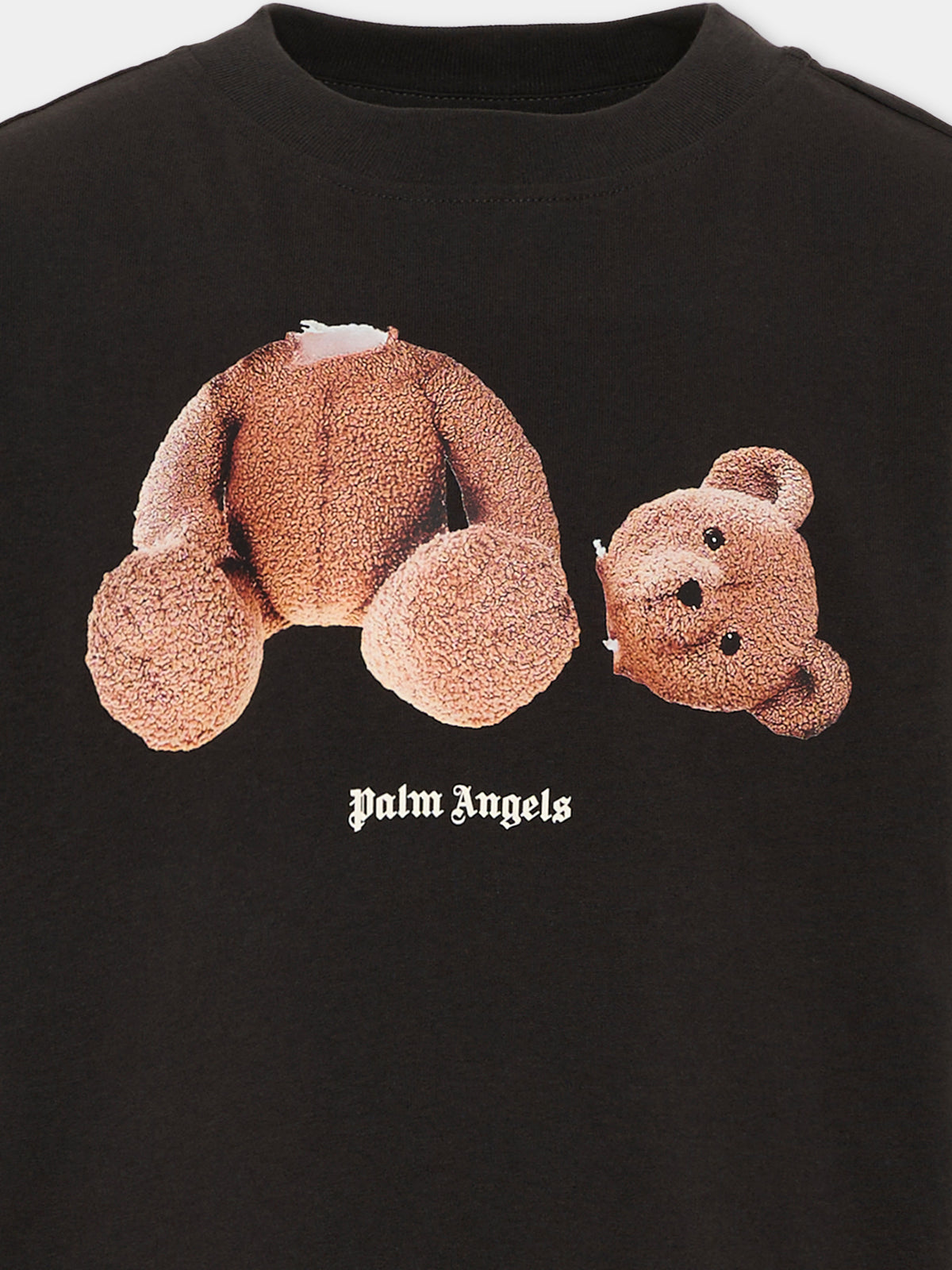 T-Shirt nera per bambini con Teddy Bear,Palm Angels,F6PAJBTH061 110