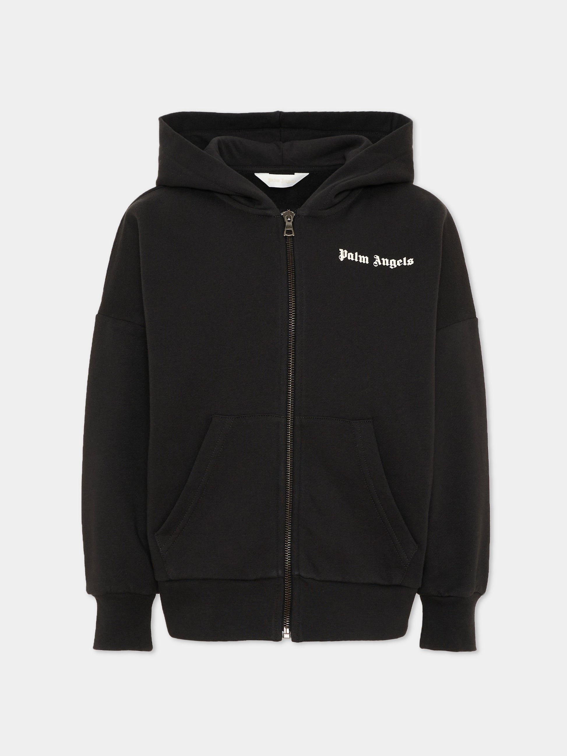 Felpa nera per bambini con logo,Palm Angels,F6PAJBZH015 110